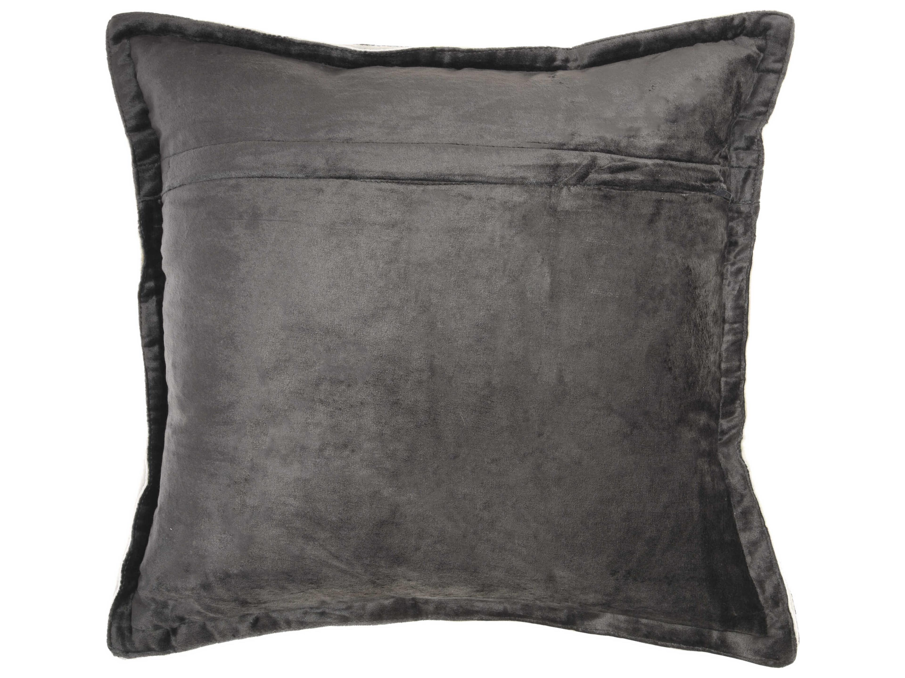 Nourison Sofia Charcoal 20" x 20" Velvet Flange Pillow