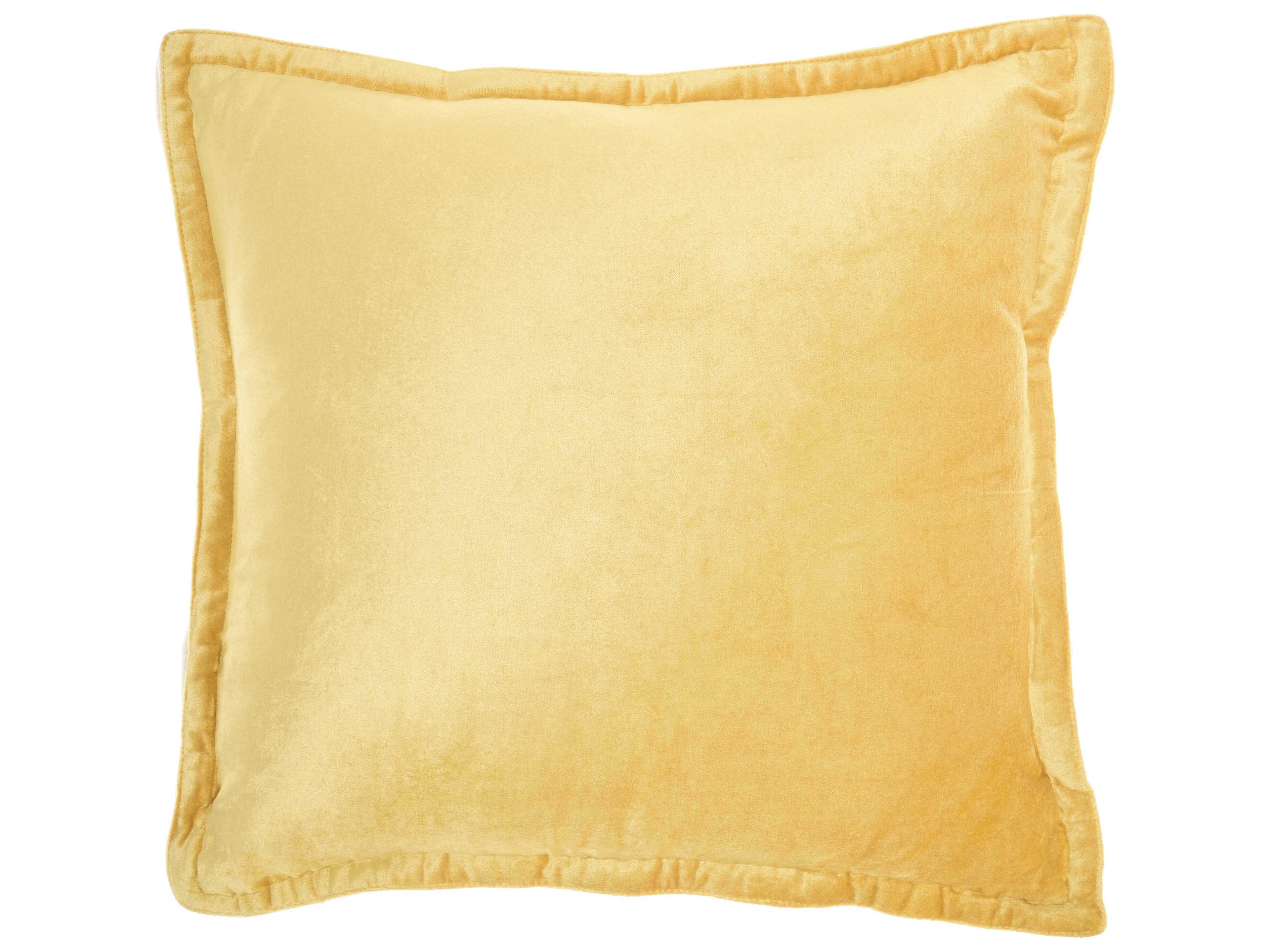 Nourison Sofia Mustard 20" x 20" Velvet Flange Pillow