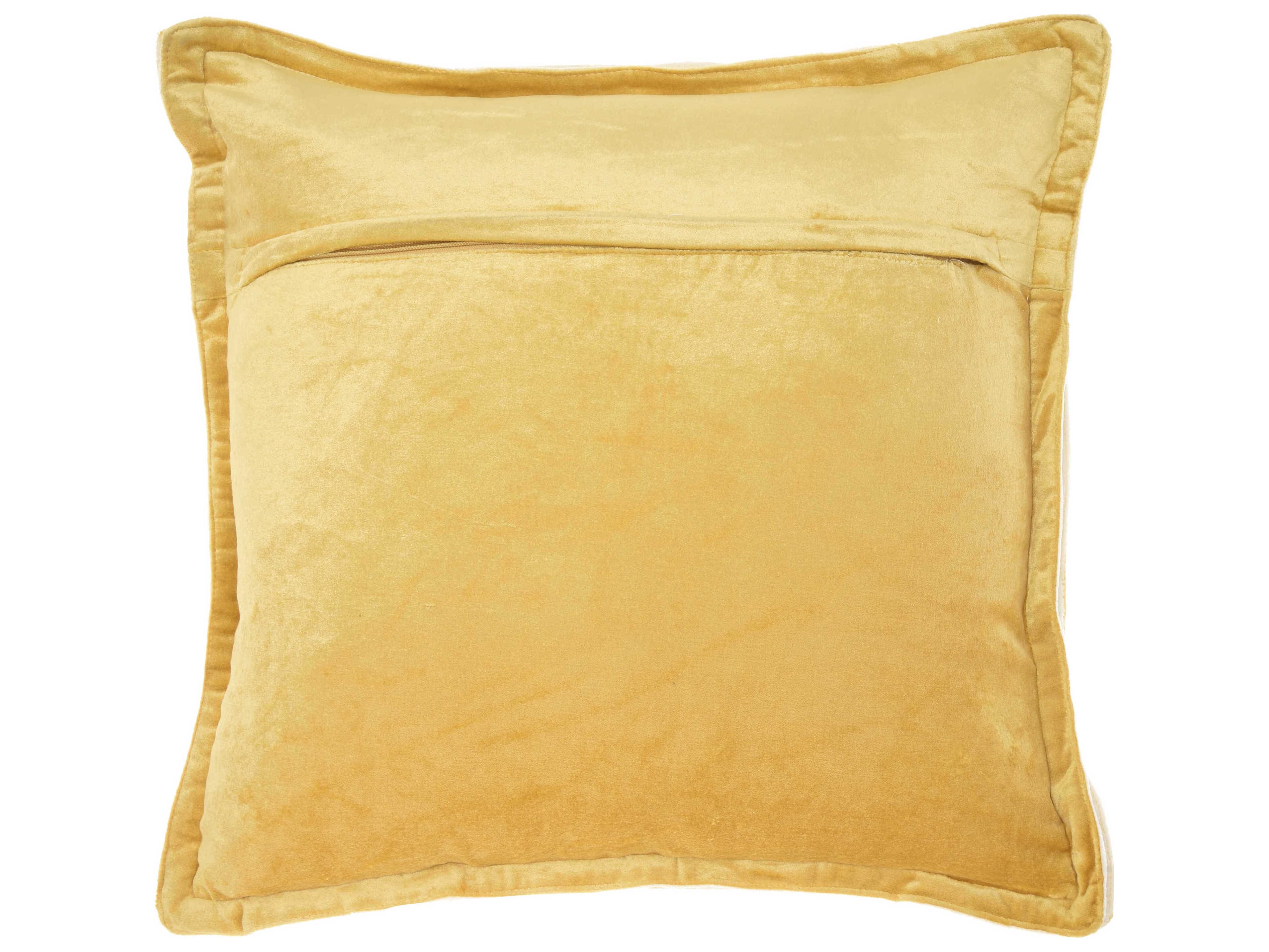 Nourison Sofia Mustard 20" x 20" Velvet Flange Pillow