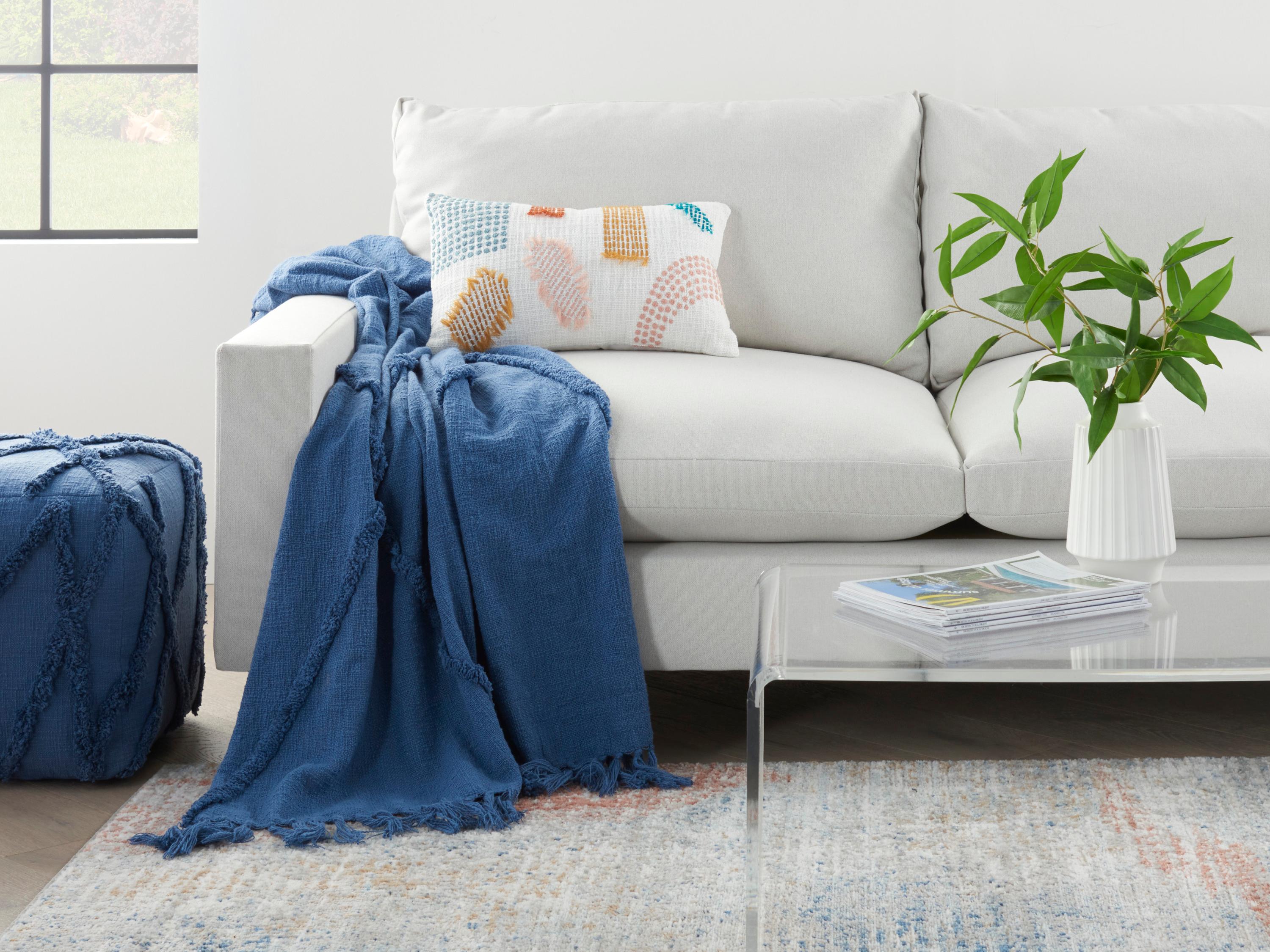 Nourison Life Styles Blue Throw Blanket