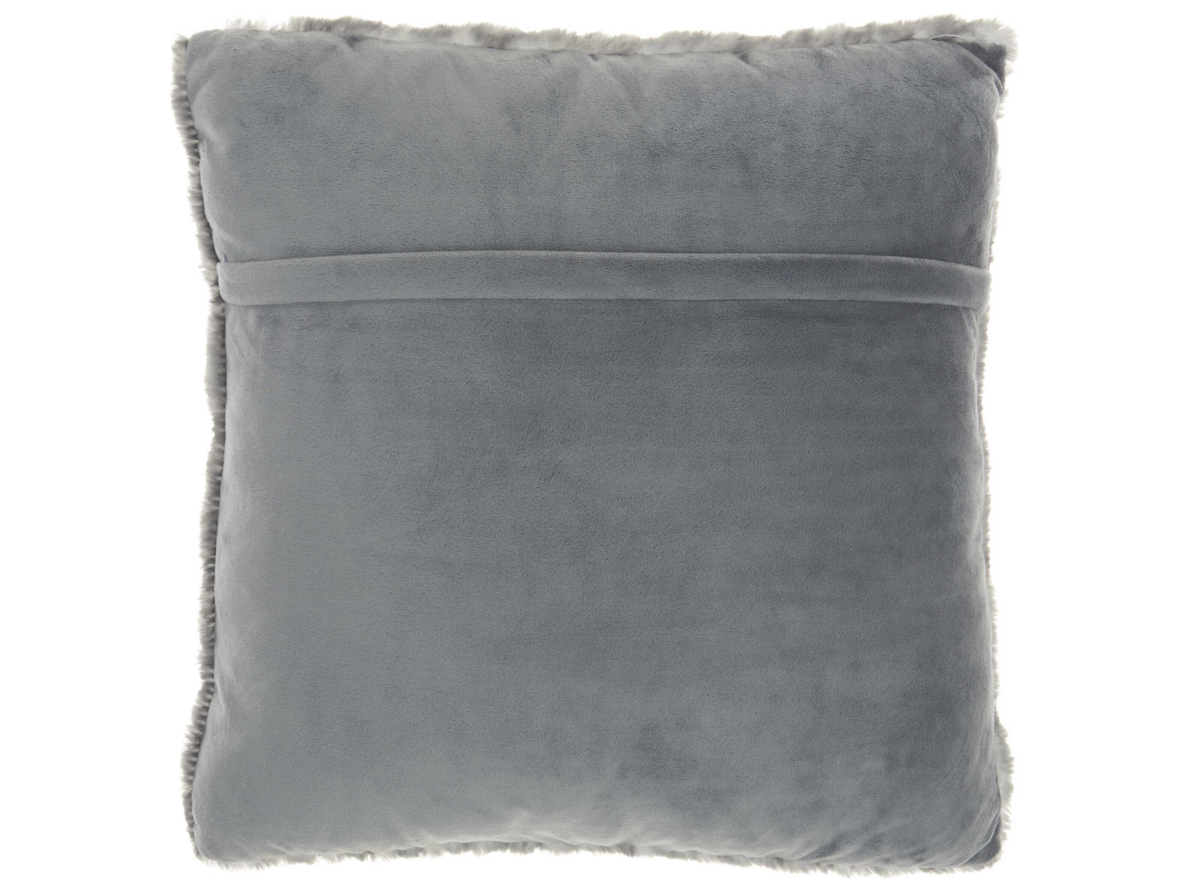 Nourison Faux Fur Charcoal 20" x 20" Pillow