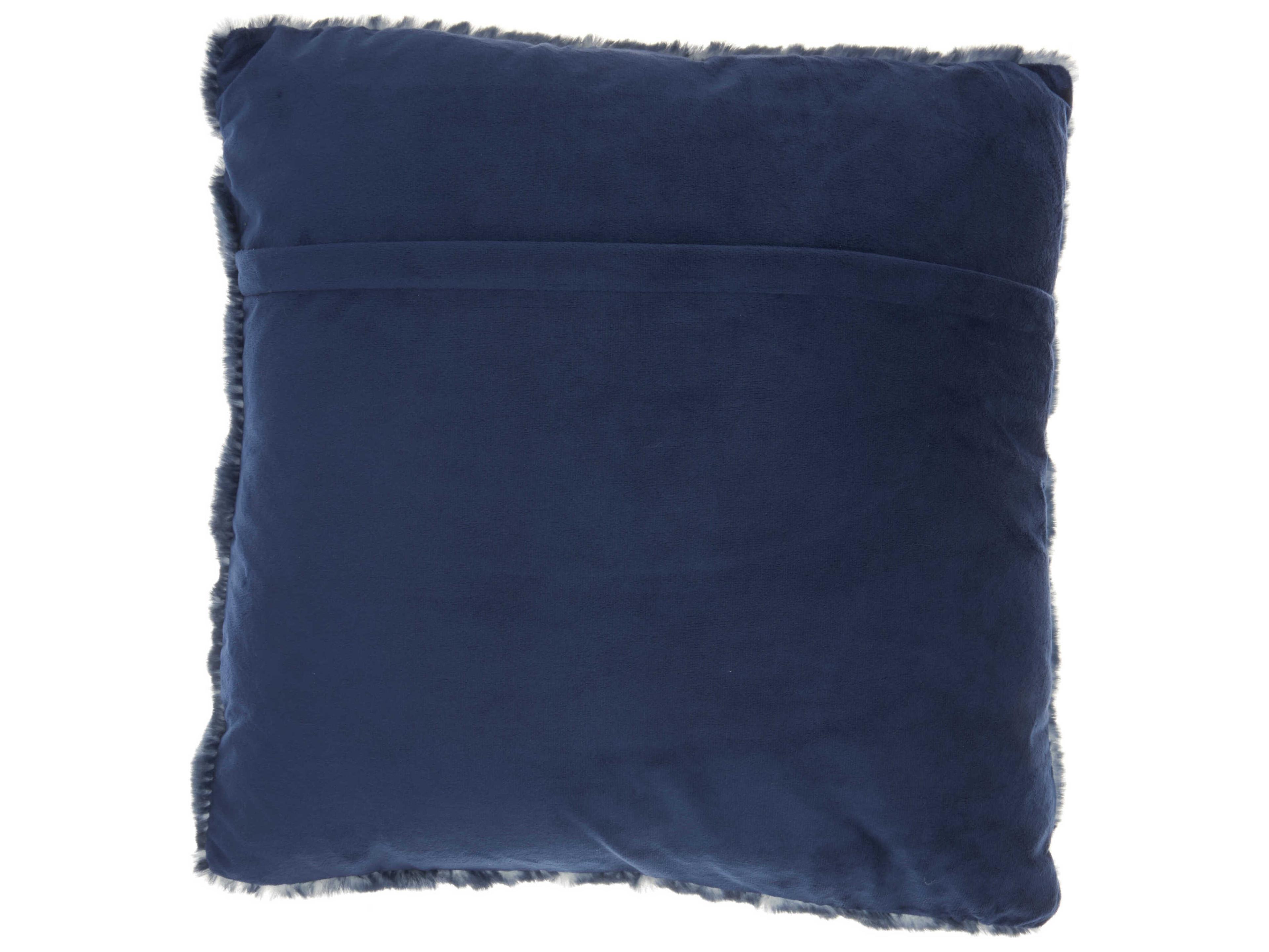 Nourison Faux Fur Navy 20" x 20" Pillow
