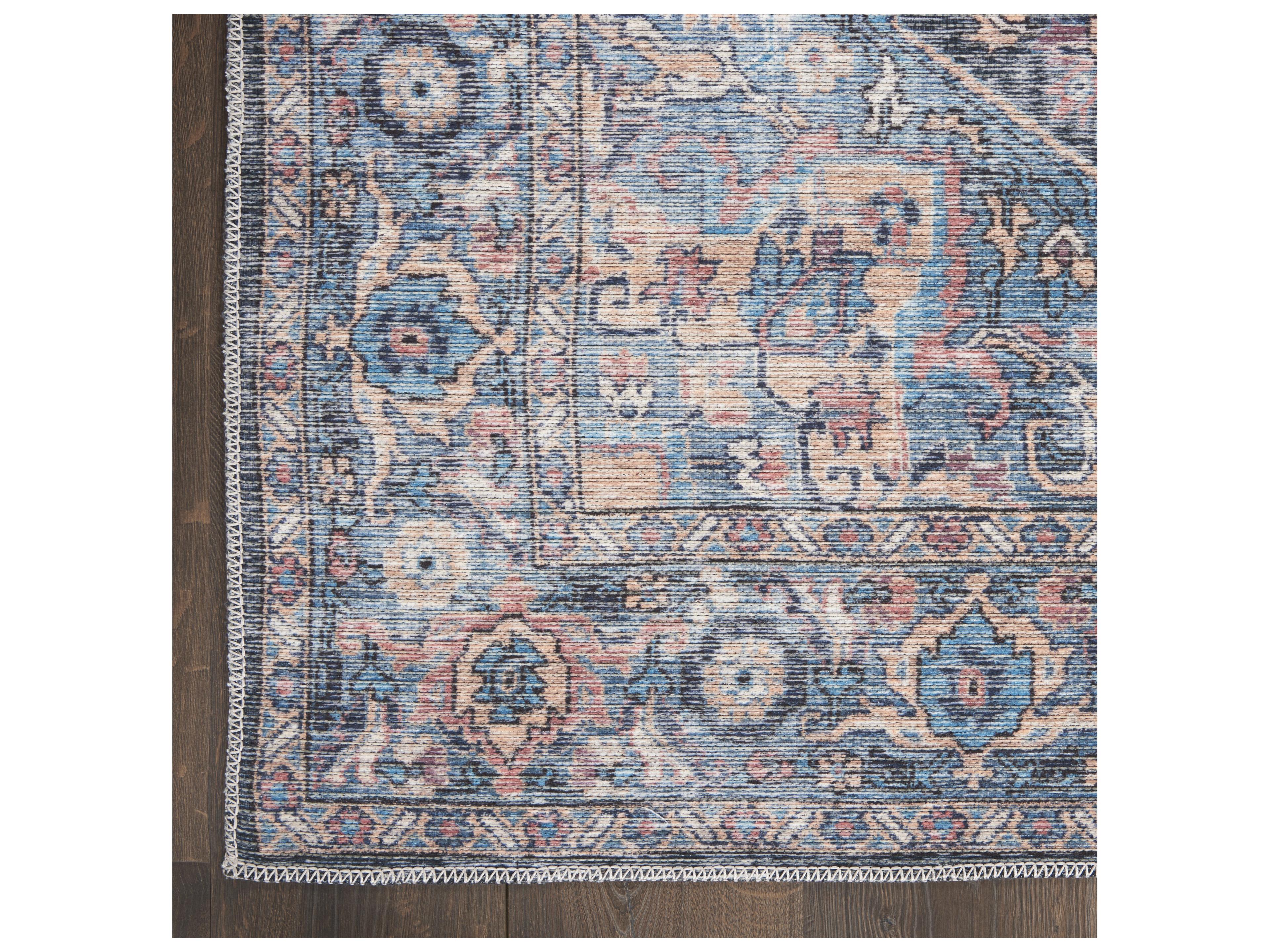 Nourison Machine Washable Series-1 Bordered Runner Area Rug