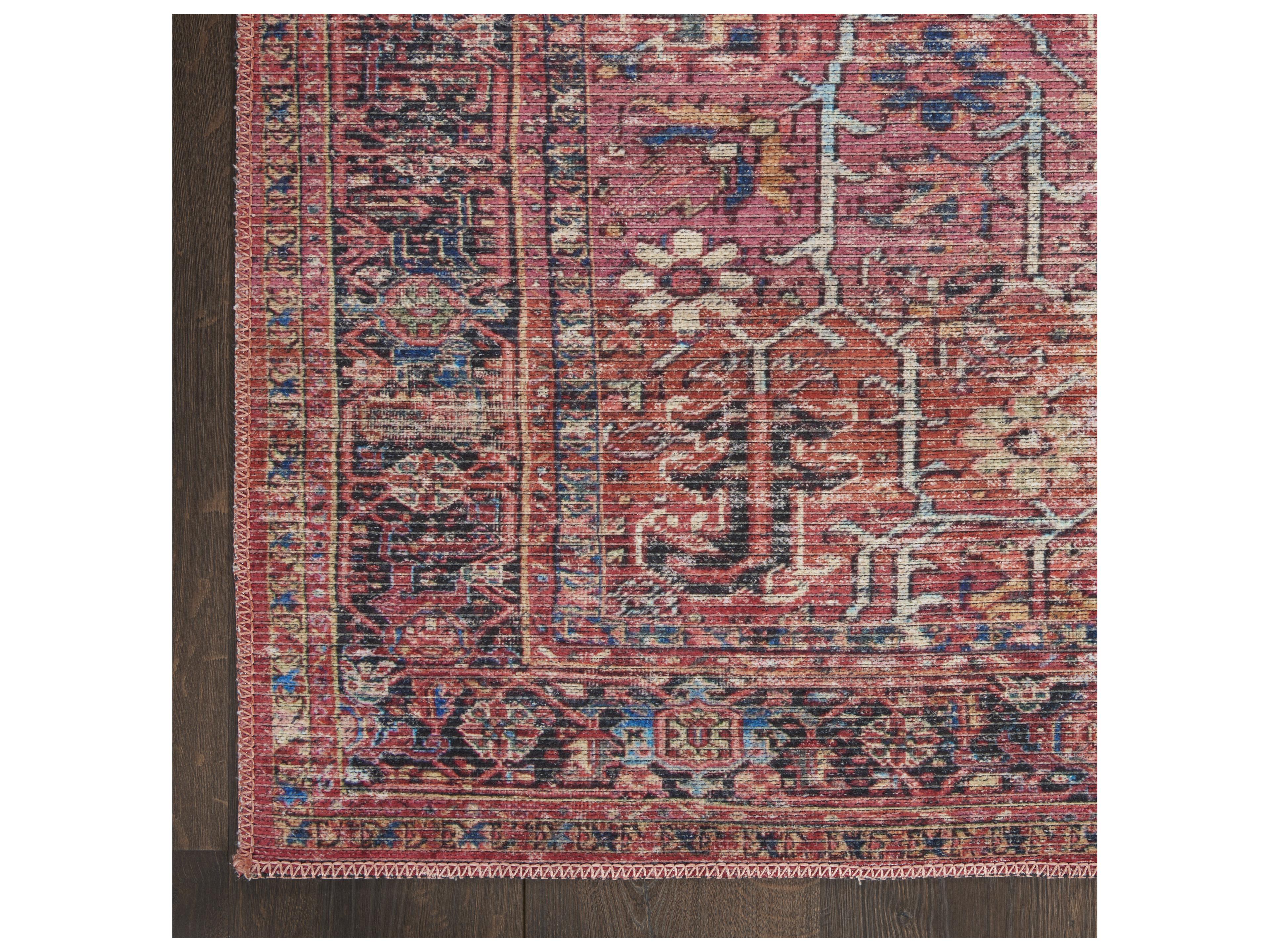 Nourison Machine Washable Series-1 Bordered Runner Area Rug