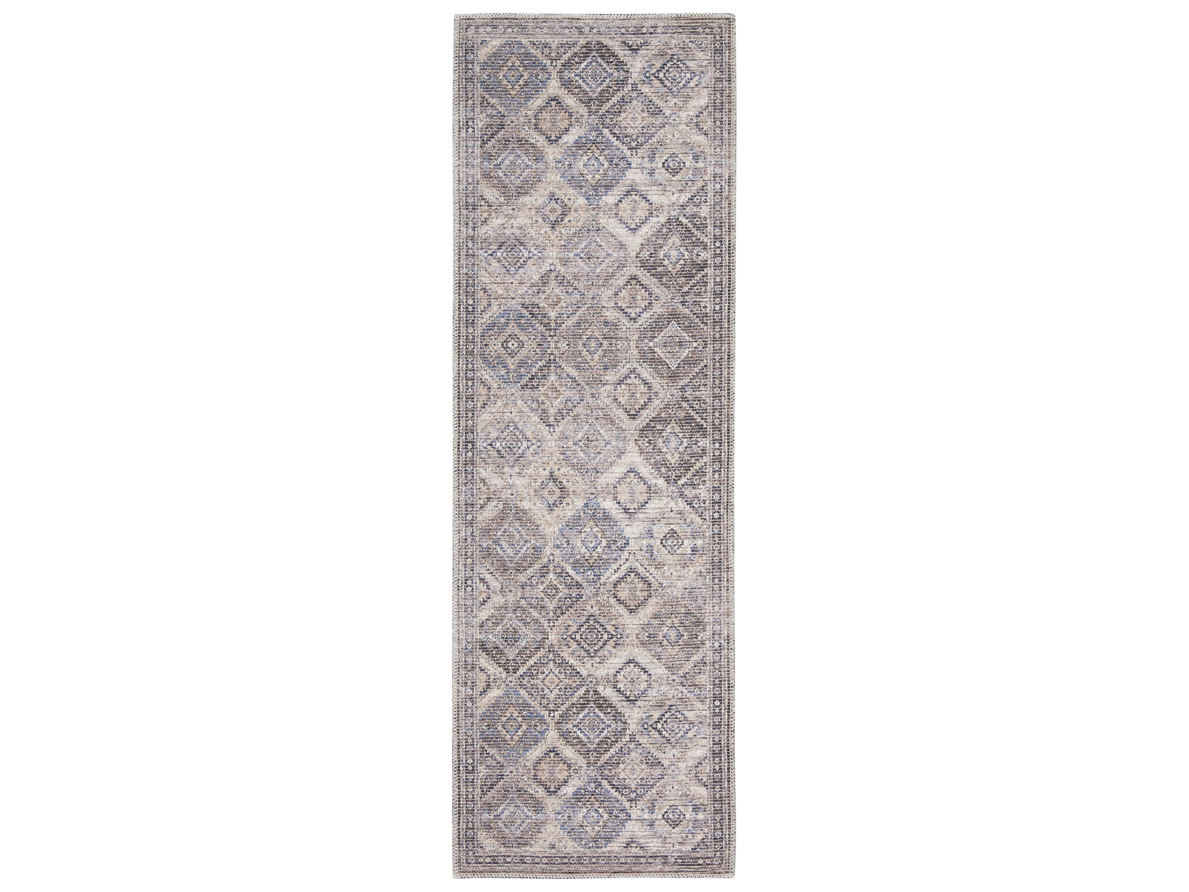Nourison Machine Washable Series-1 Bordered Runner Area Rug