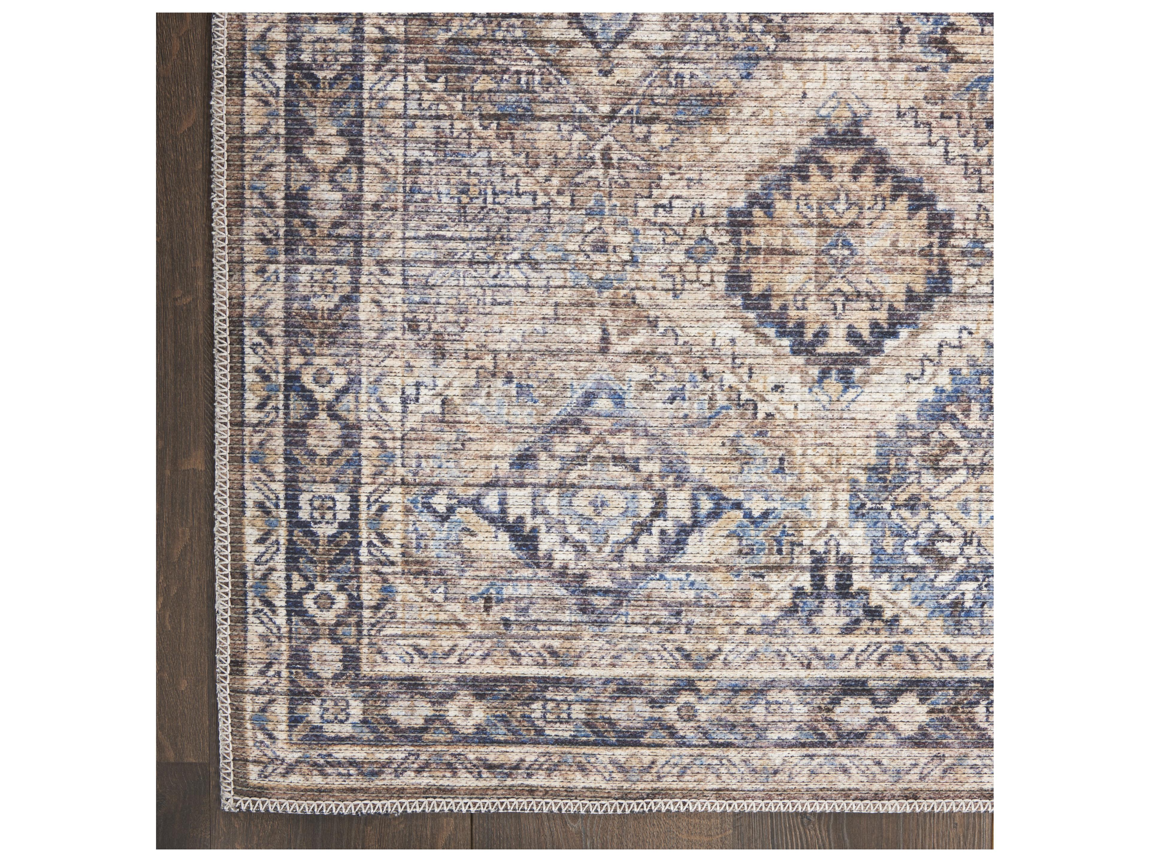 Nourison Machine Washable Series-1 Bordered Runner Area Rug
