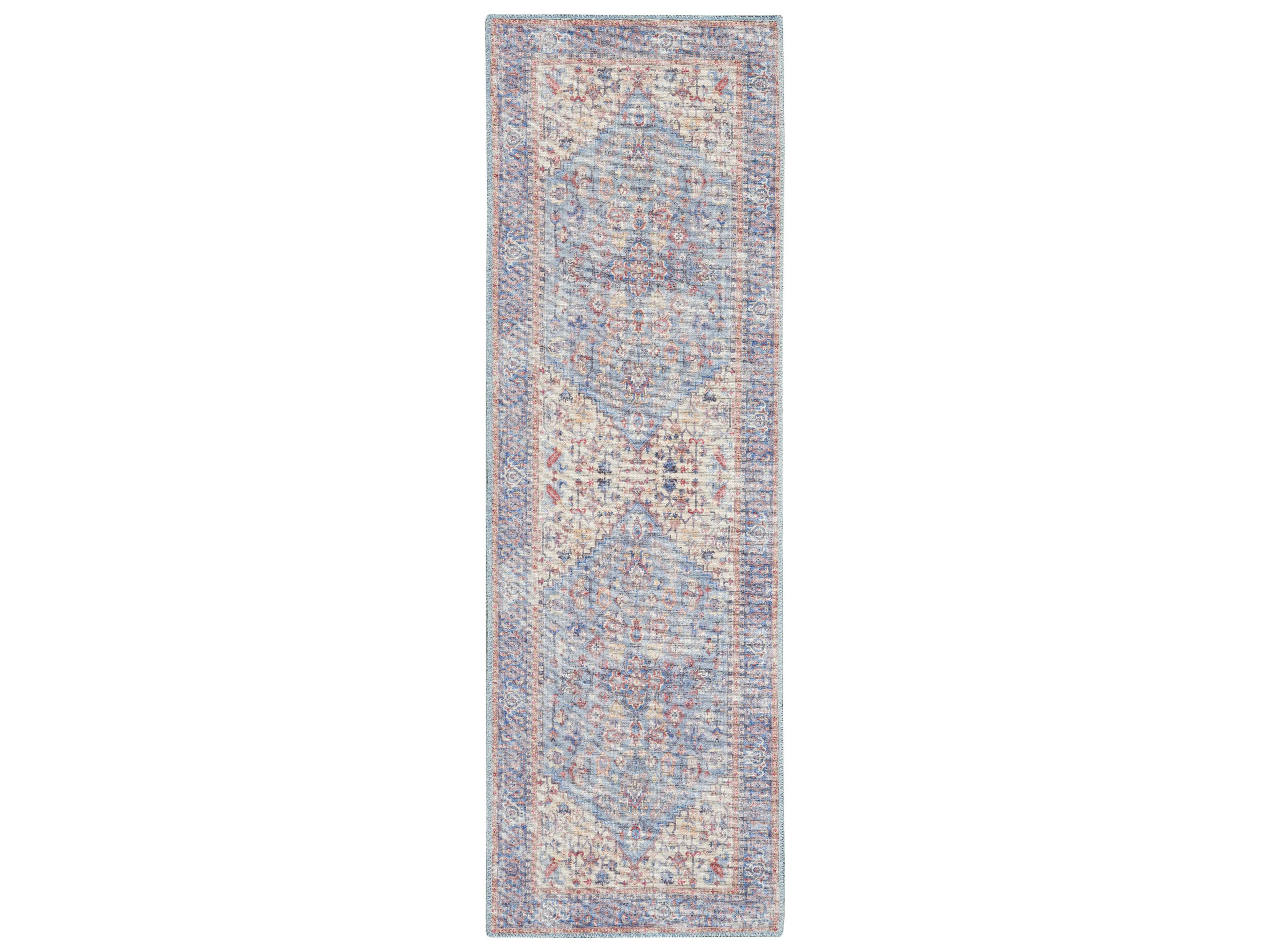 Nourison Machine Washable Series-1 Bordered Runner Area Rug