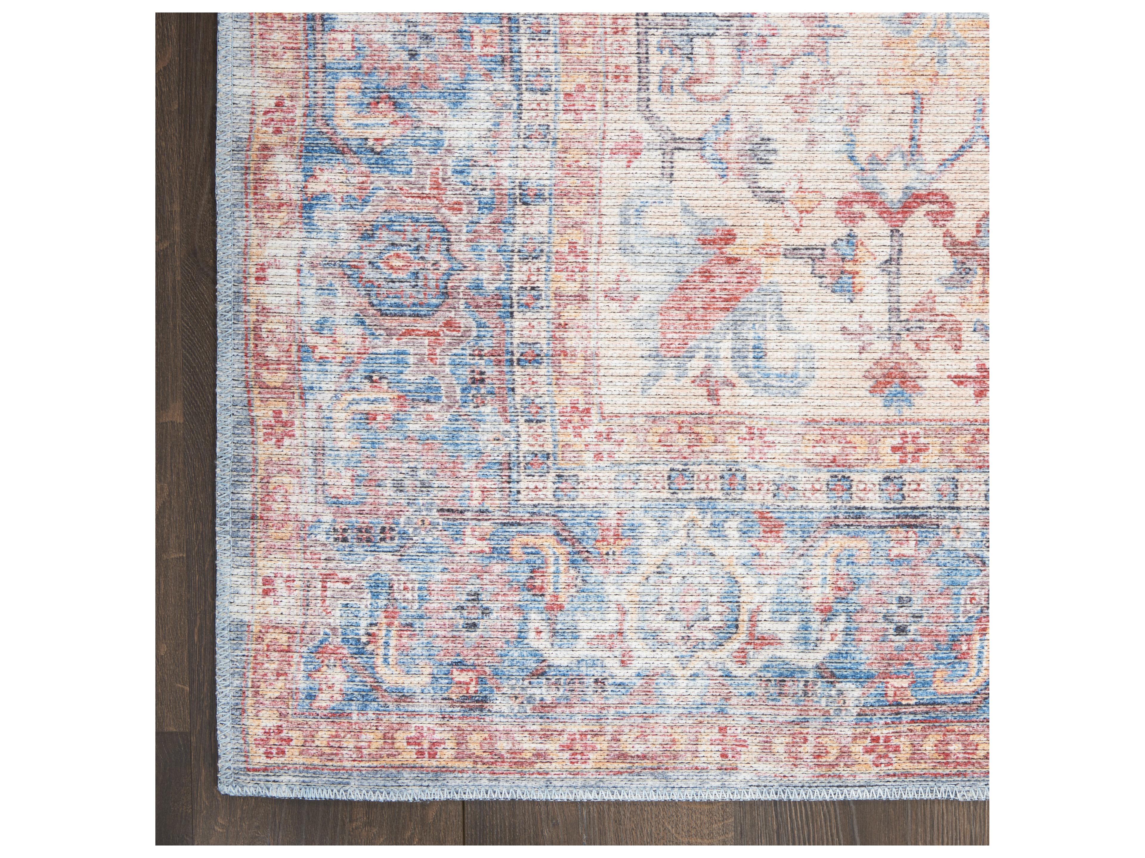 Nourison Machine Washable Series-1 Bordered Runner Area Rug