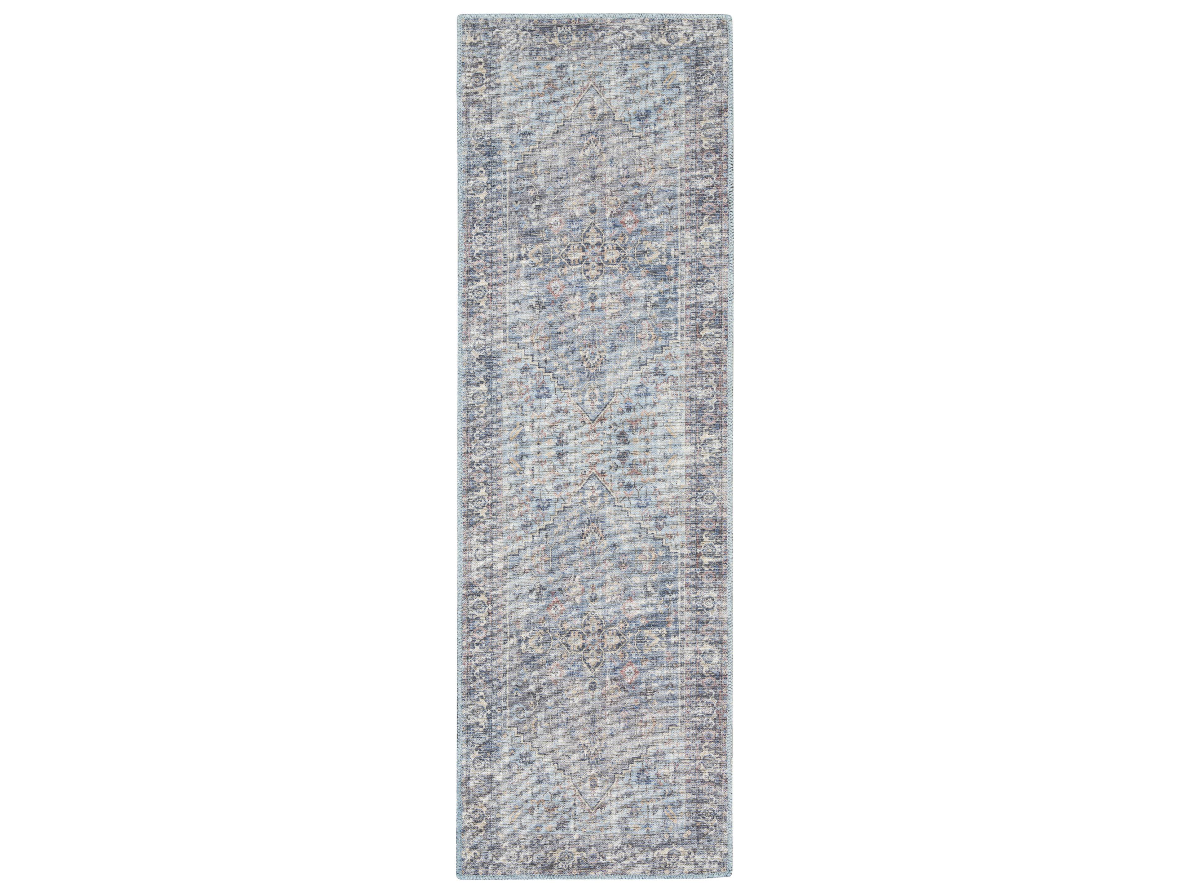 Nourison Machine Washable Series-1 Bordered Runner Area Rug