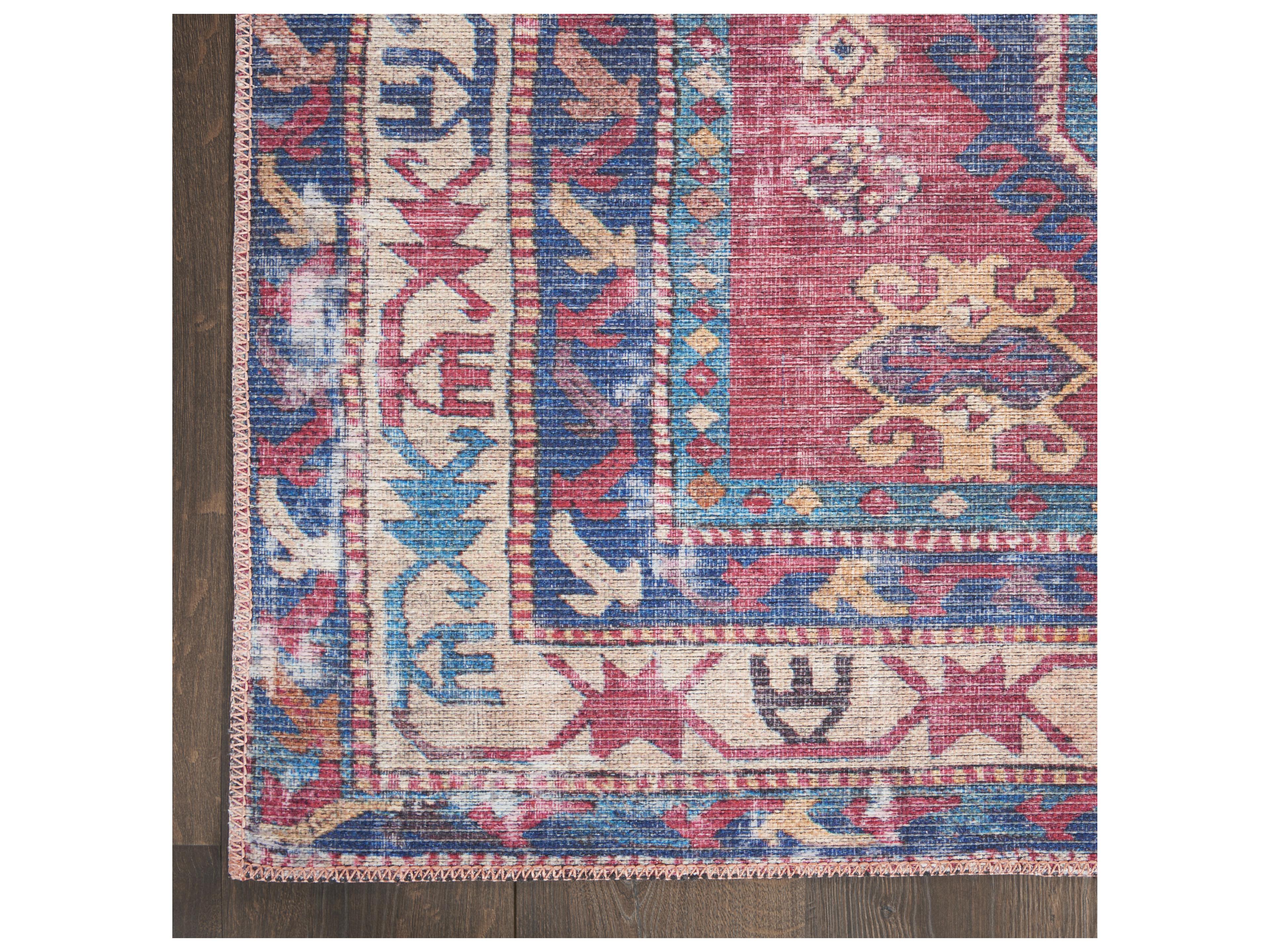 Nourison Machine Washable Series-1 Bordered Runner Area Rug