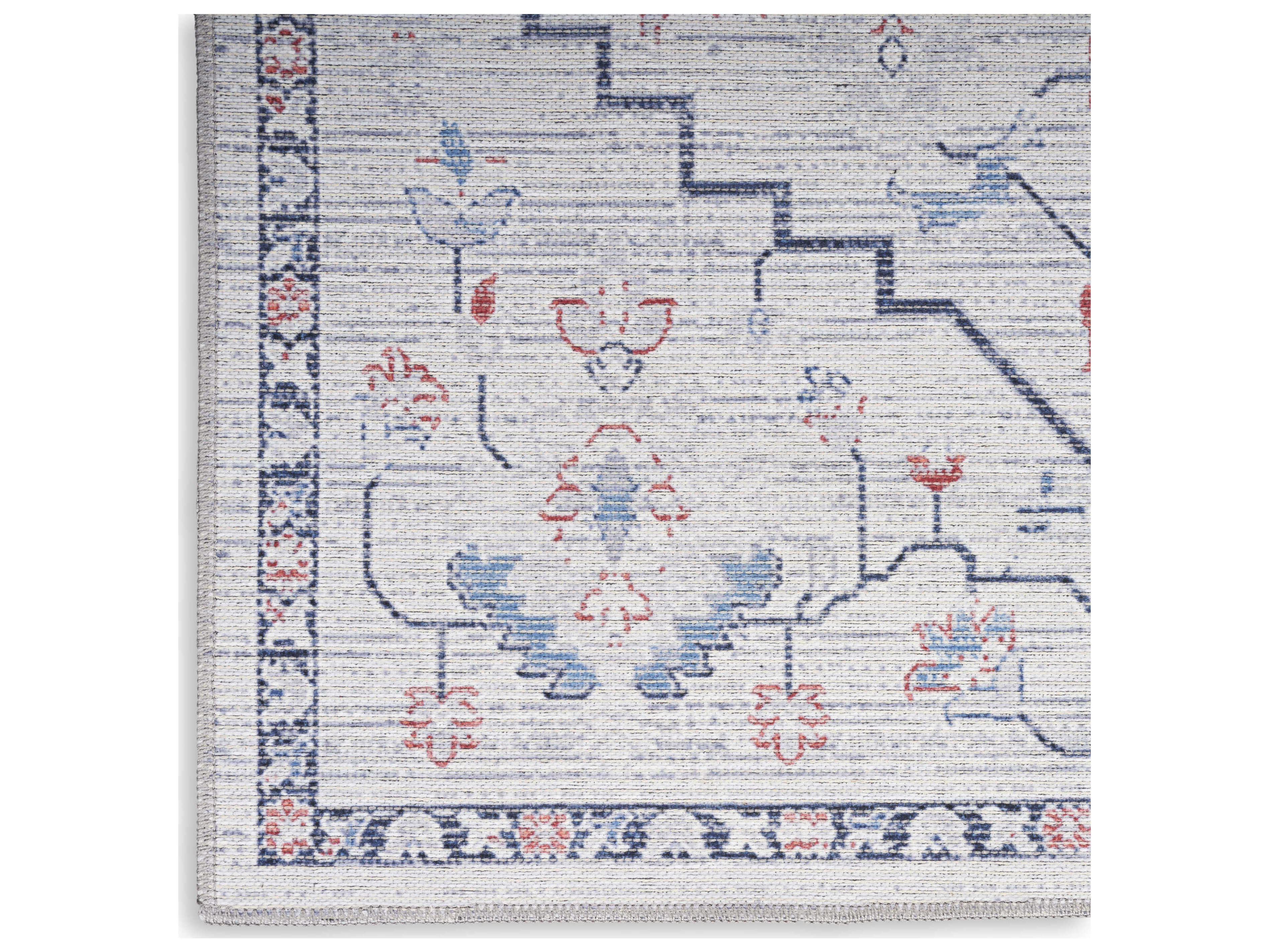 Nourison Machine Washable Series 1 Bordered Runner Area Rug