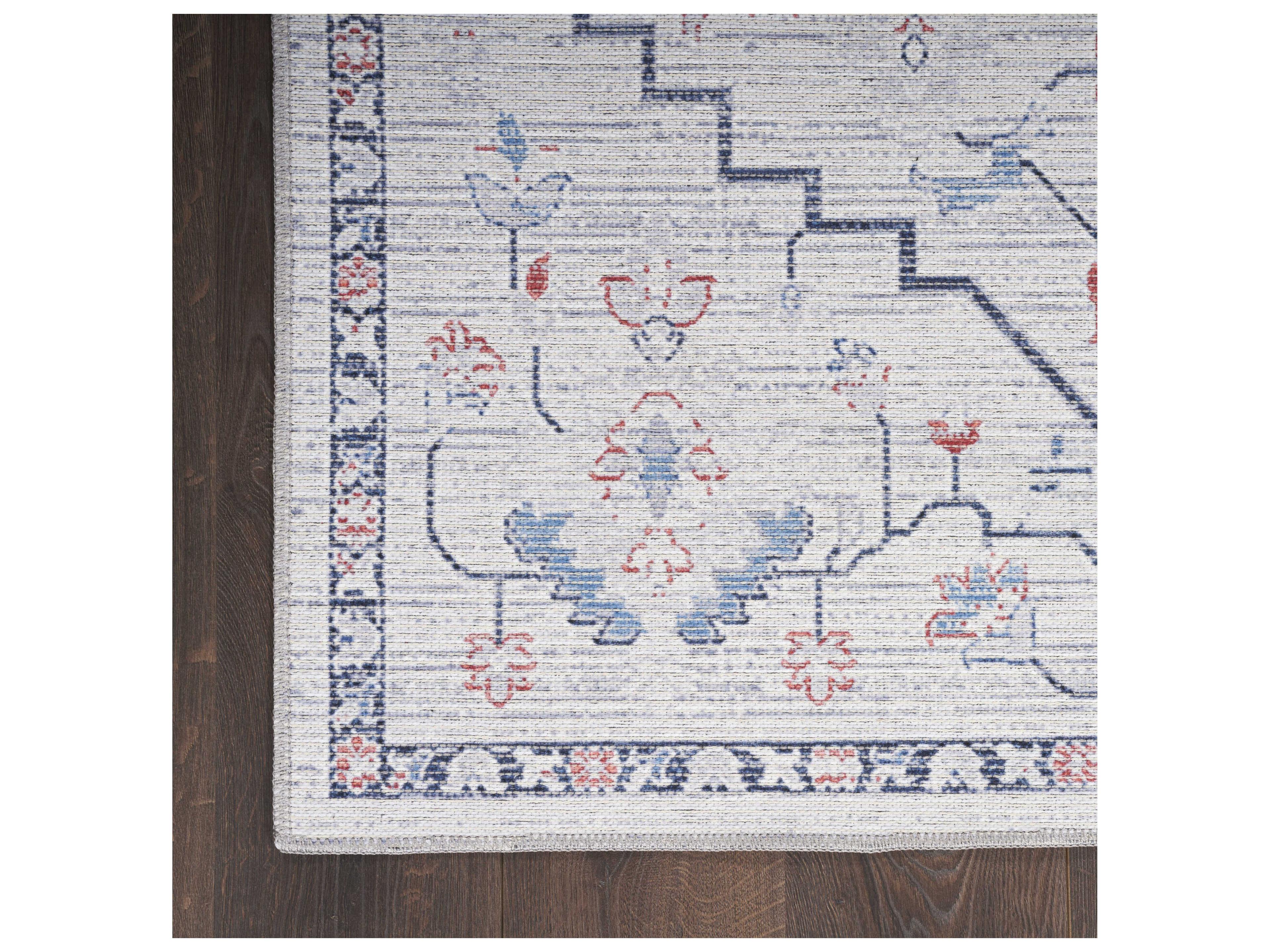 Nourison Machine Washable Series 1 Bordered Runner Area Rug