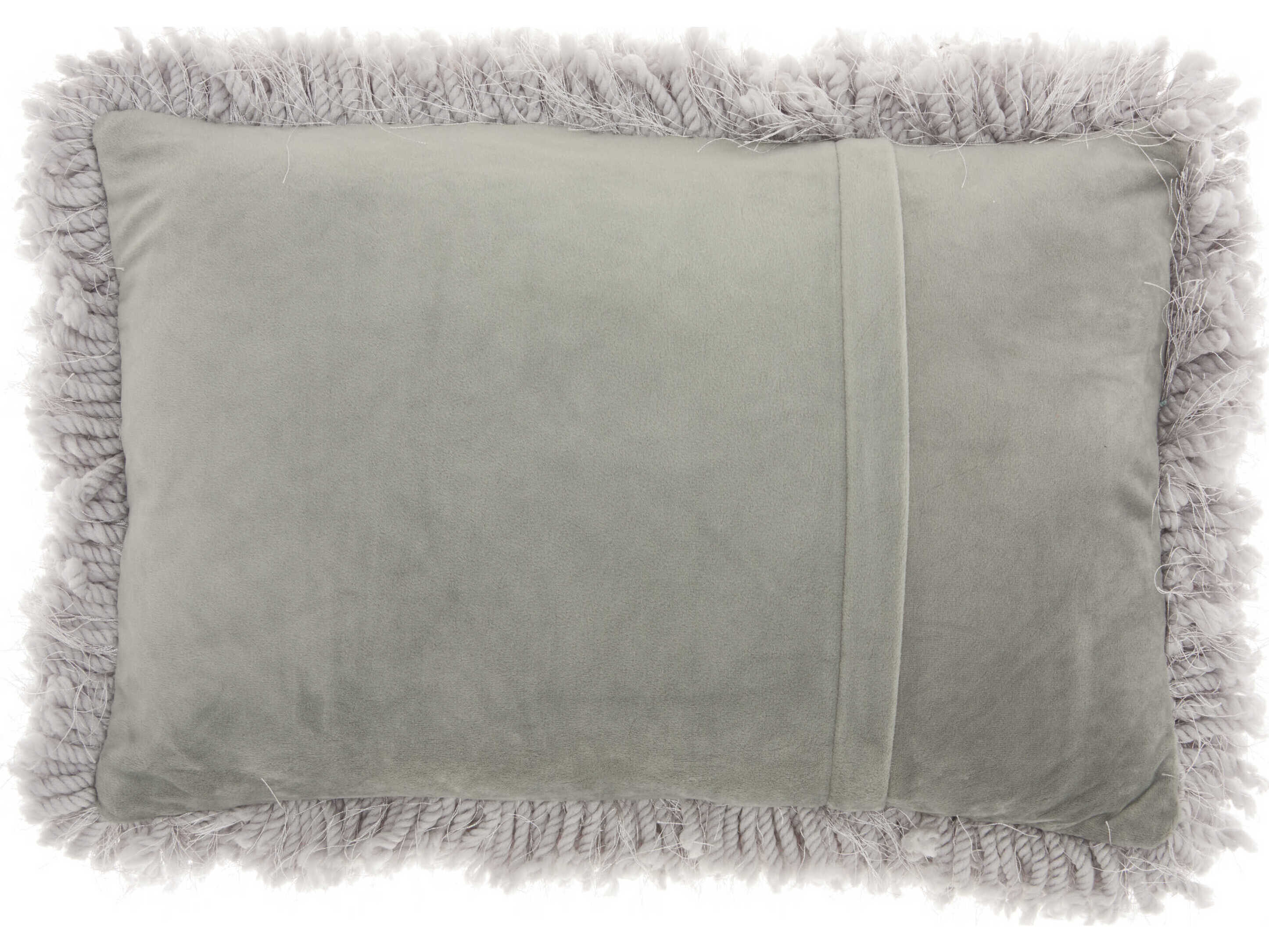 Nourison Shag Light Grey Pillow