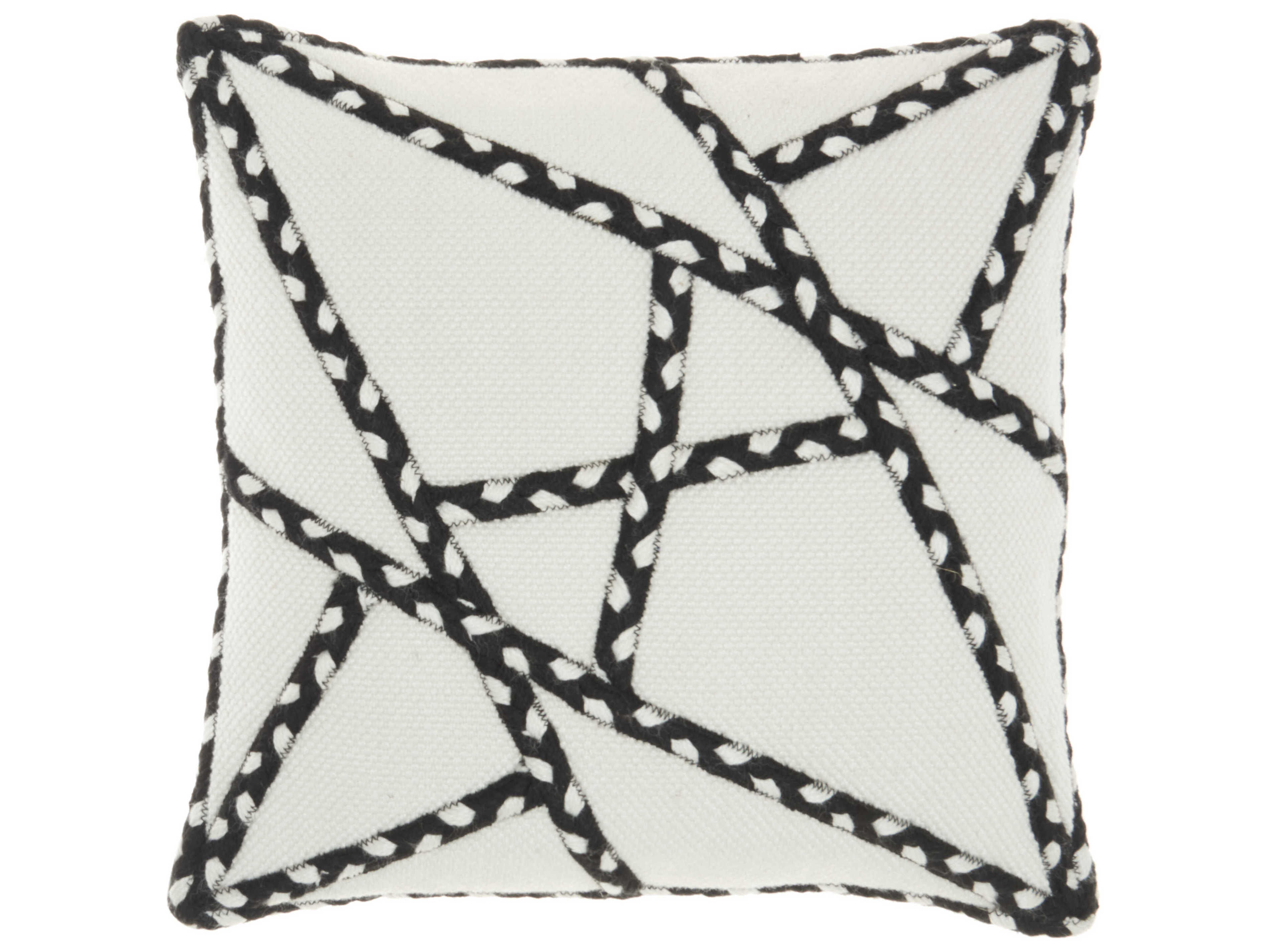 Nourison Outdoor Pillows Black 18" x 18" Pillow