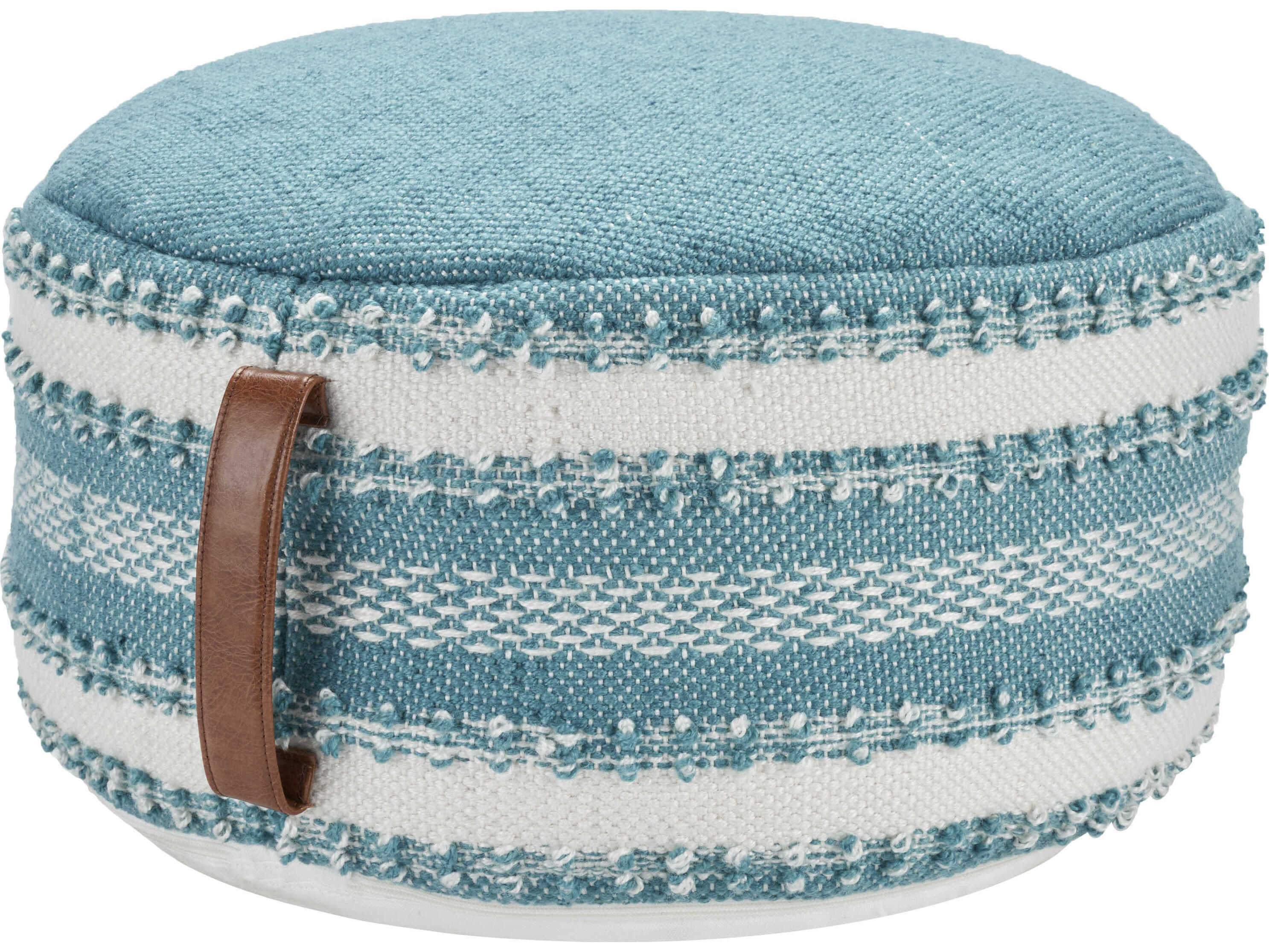 Nourison Outdoor Pillows Turquoise Blue Upholstered Ottoman