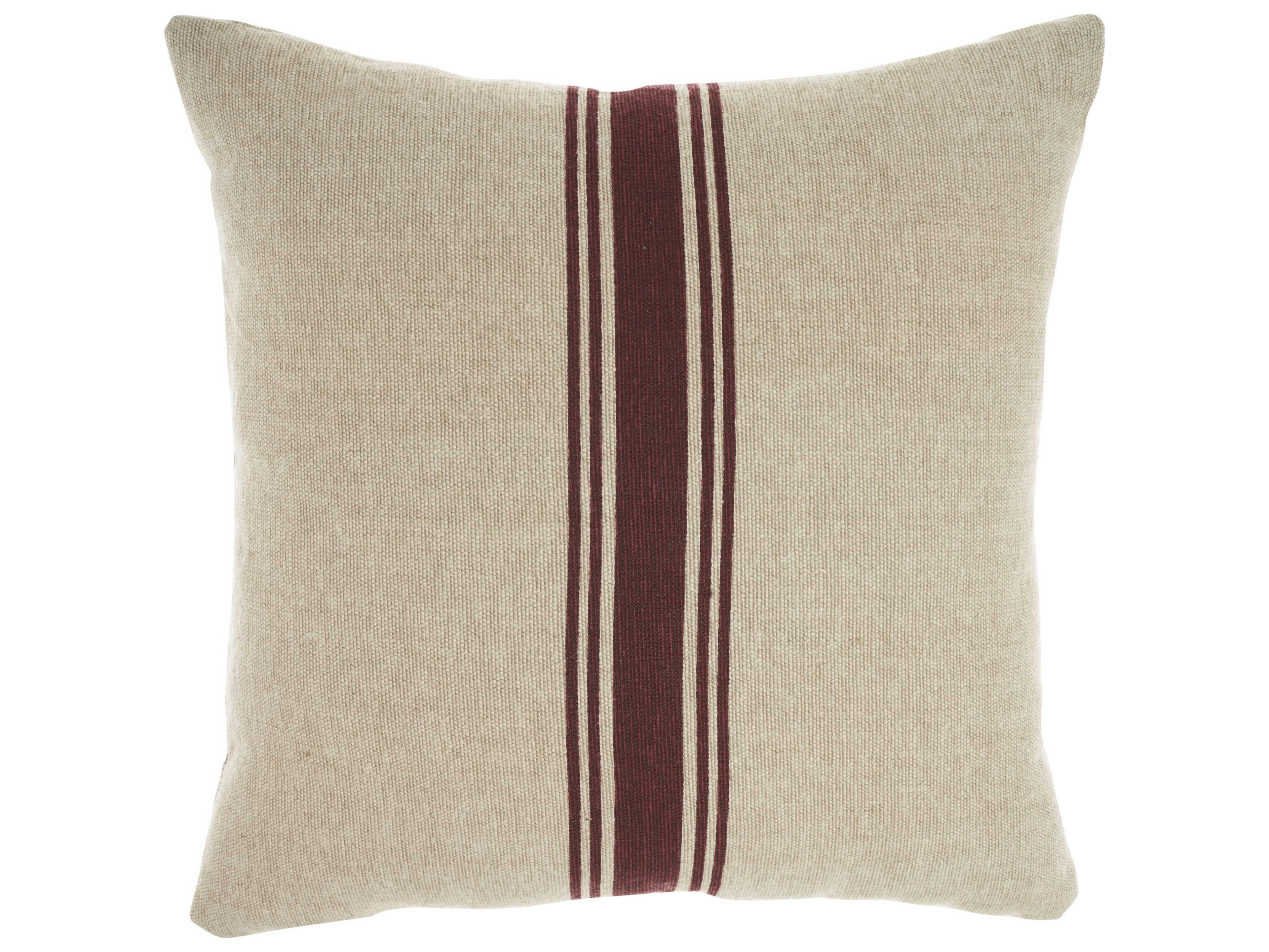 Nourison Life Styles Maroon Natural 20" x 20" Pillow