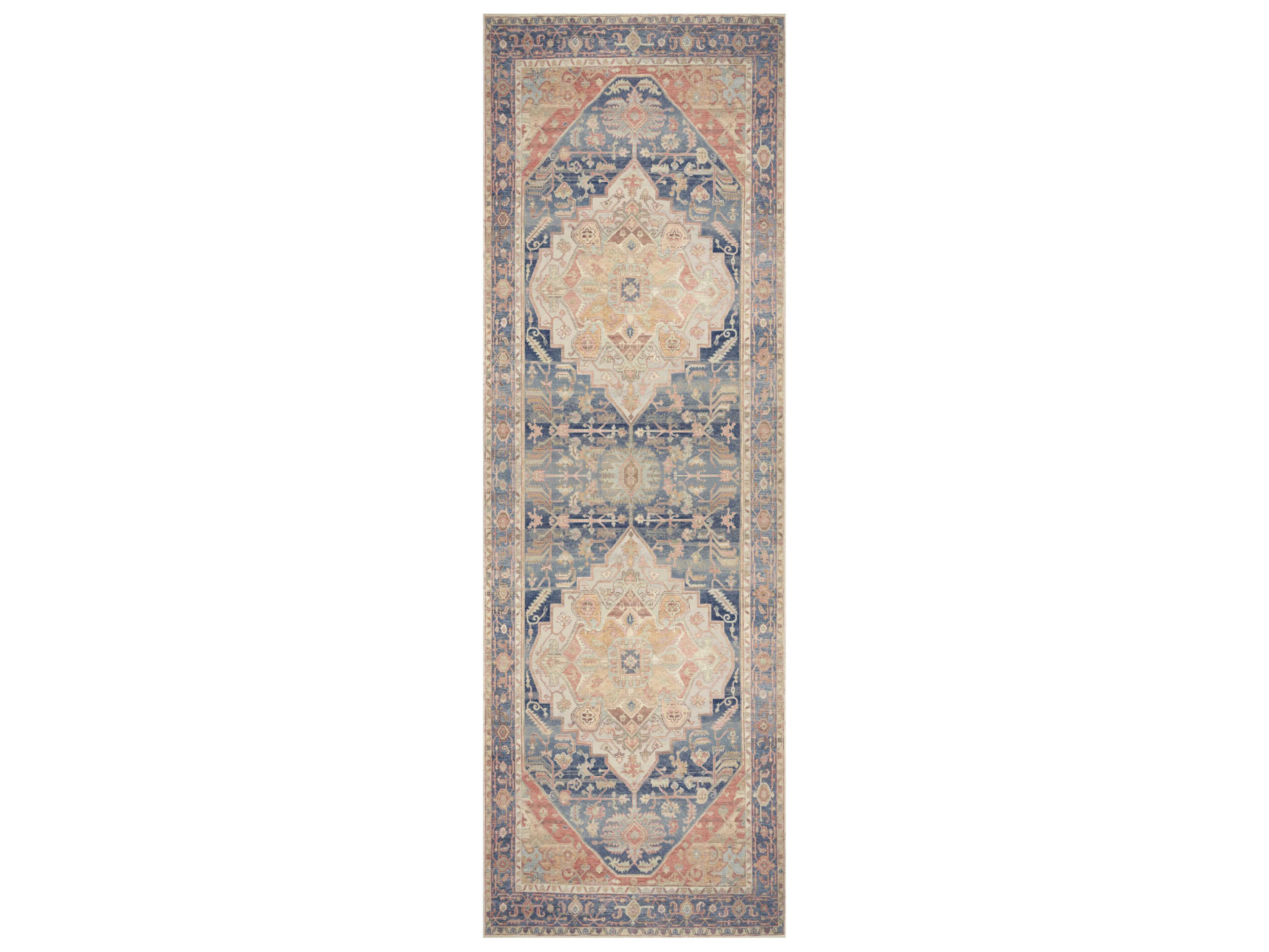 Nourison Vintage Washables Bordered Runner Area Rug