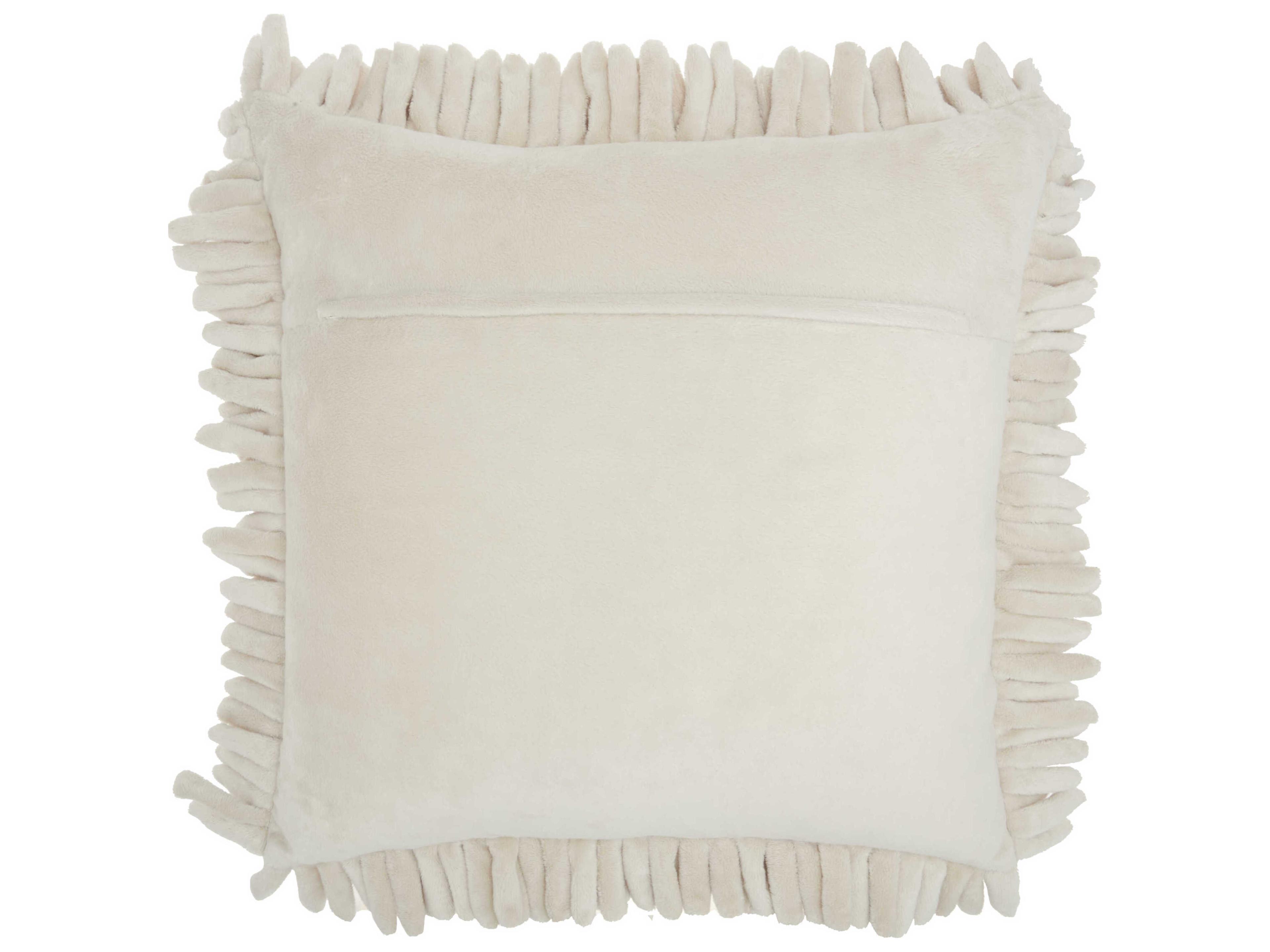 Nourison Sofia Ivory 20" x 20" Velvet Sponge Finger Pillow