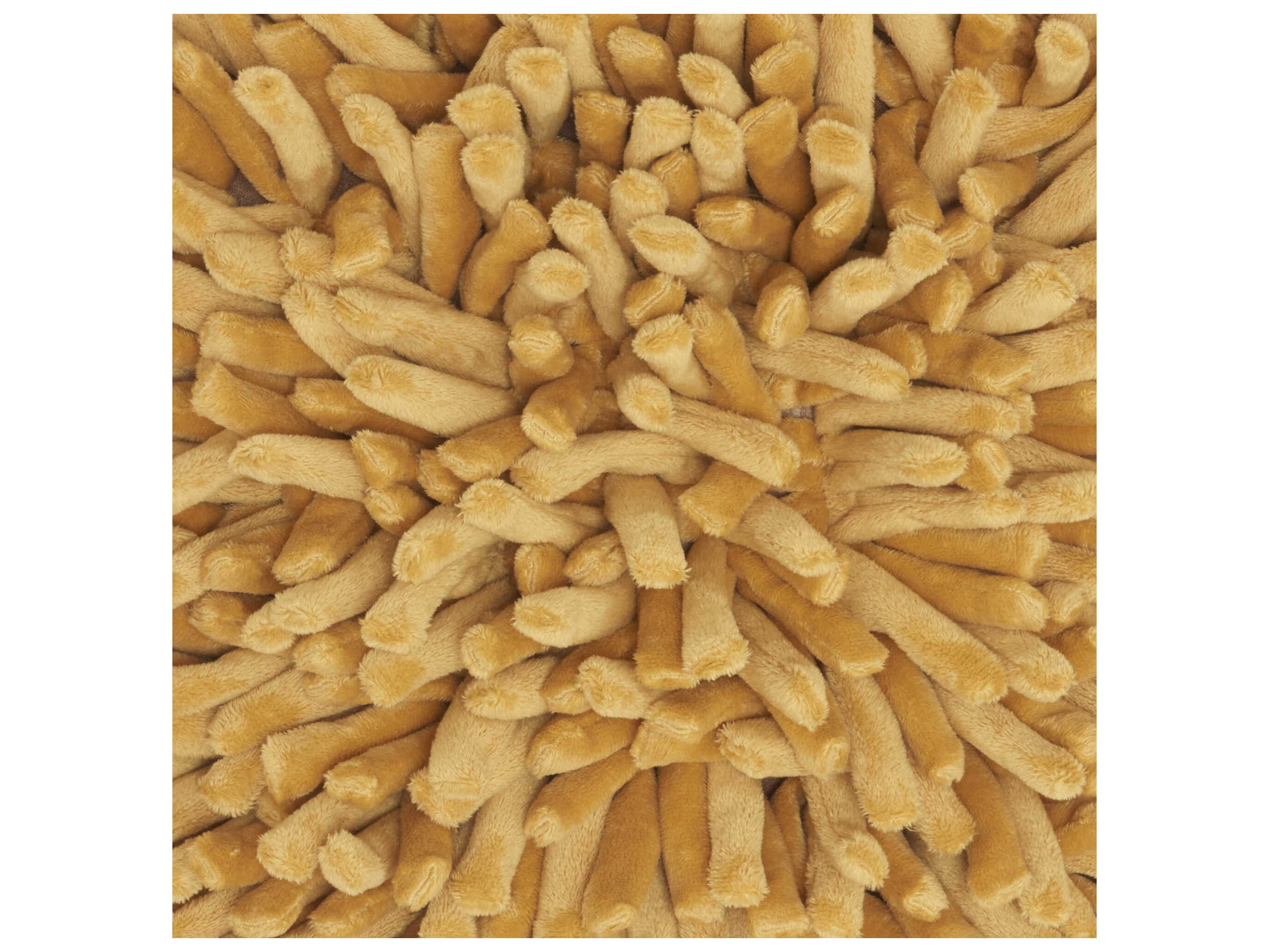 Nourison Sofia Mustard 20" x 20" Velvet Sponge Finger Pillow