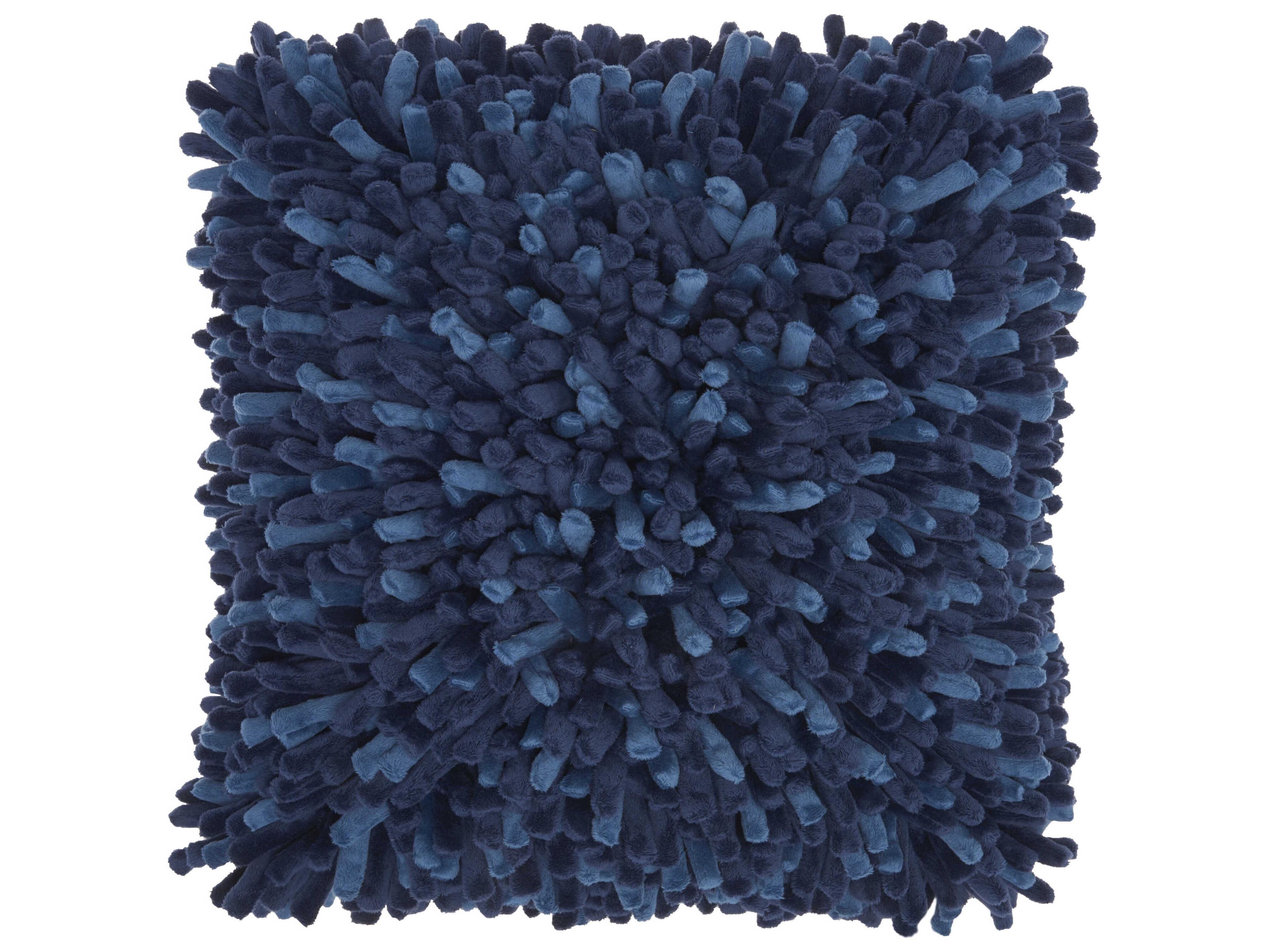 Nourison Sofia Navy 20" x 20" Velvet Sponge Finger Pillow