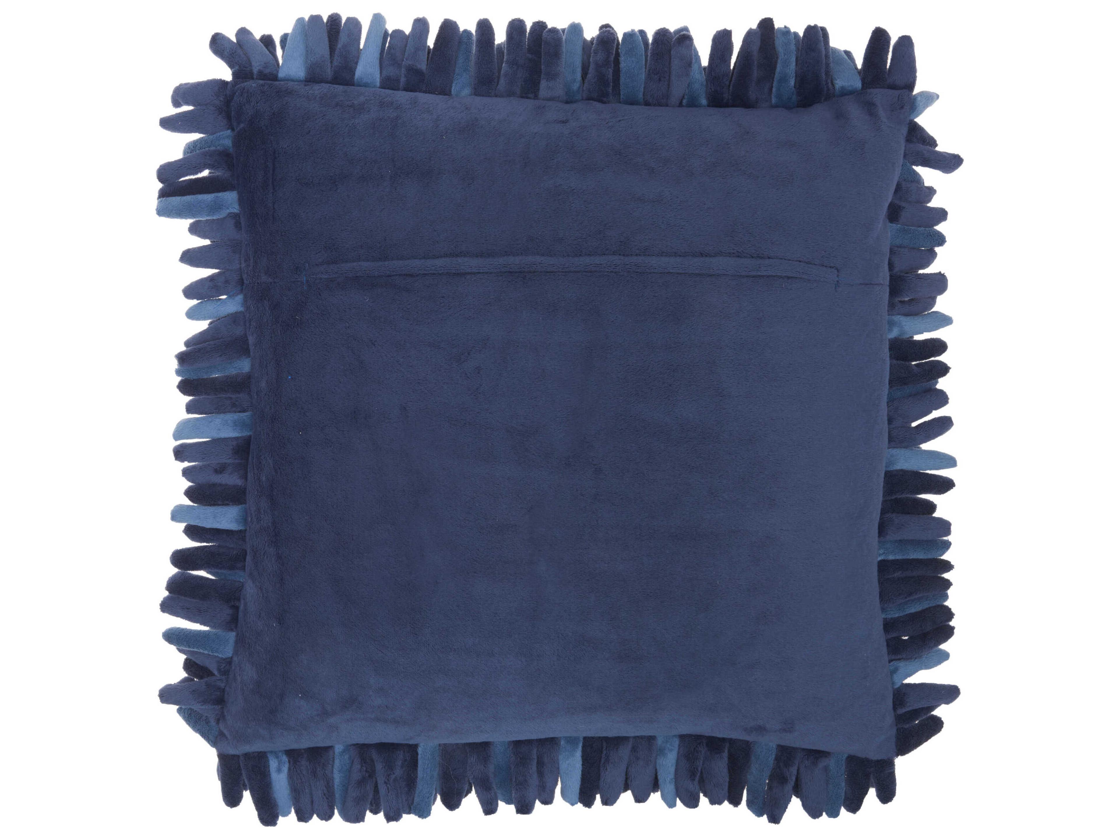 Nourison Sofia Navy 20" x 20" Velvet Sponge Finger Pillow