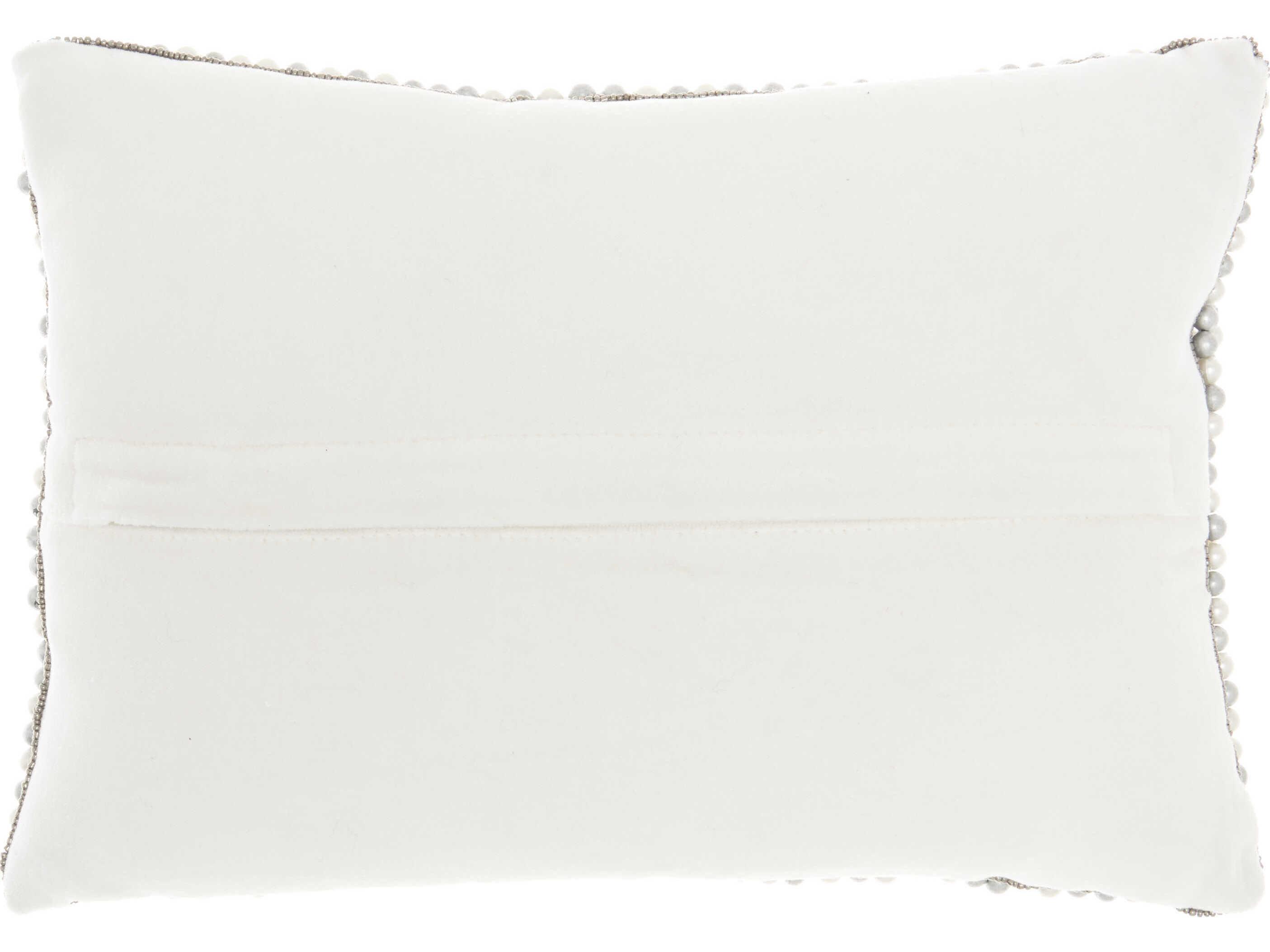 Nourison Luminescence Ivory / Silver 10" x 14" Pillow