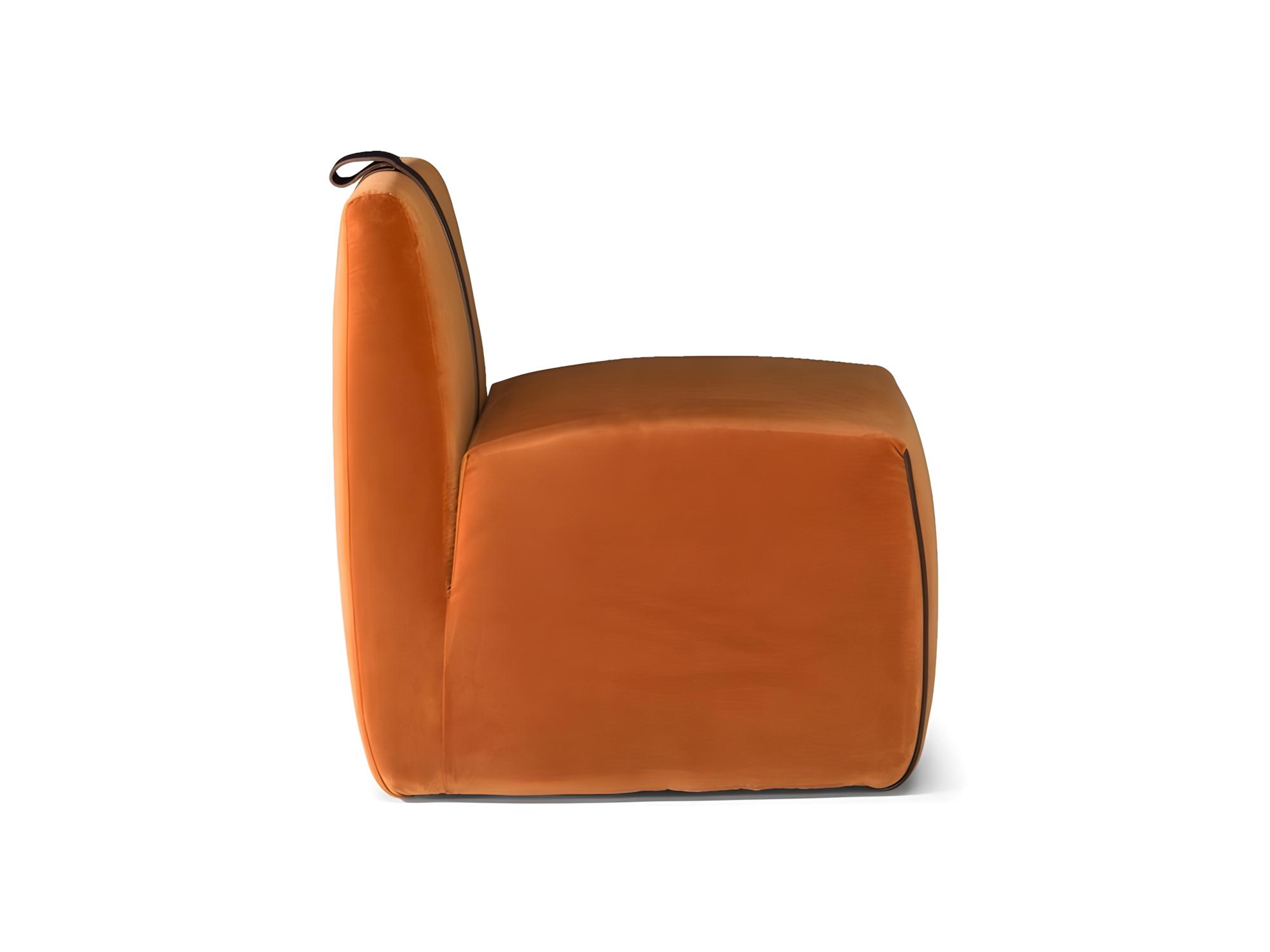 Natuzzi Editions Gaia Slipper Chair with Leather Belt