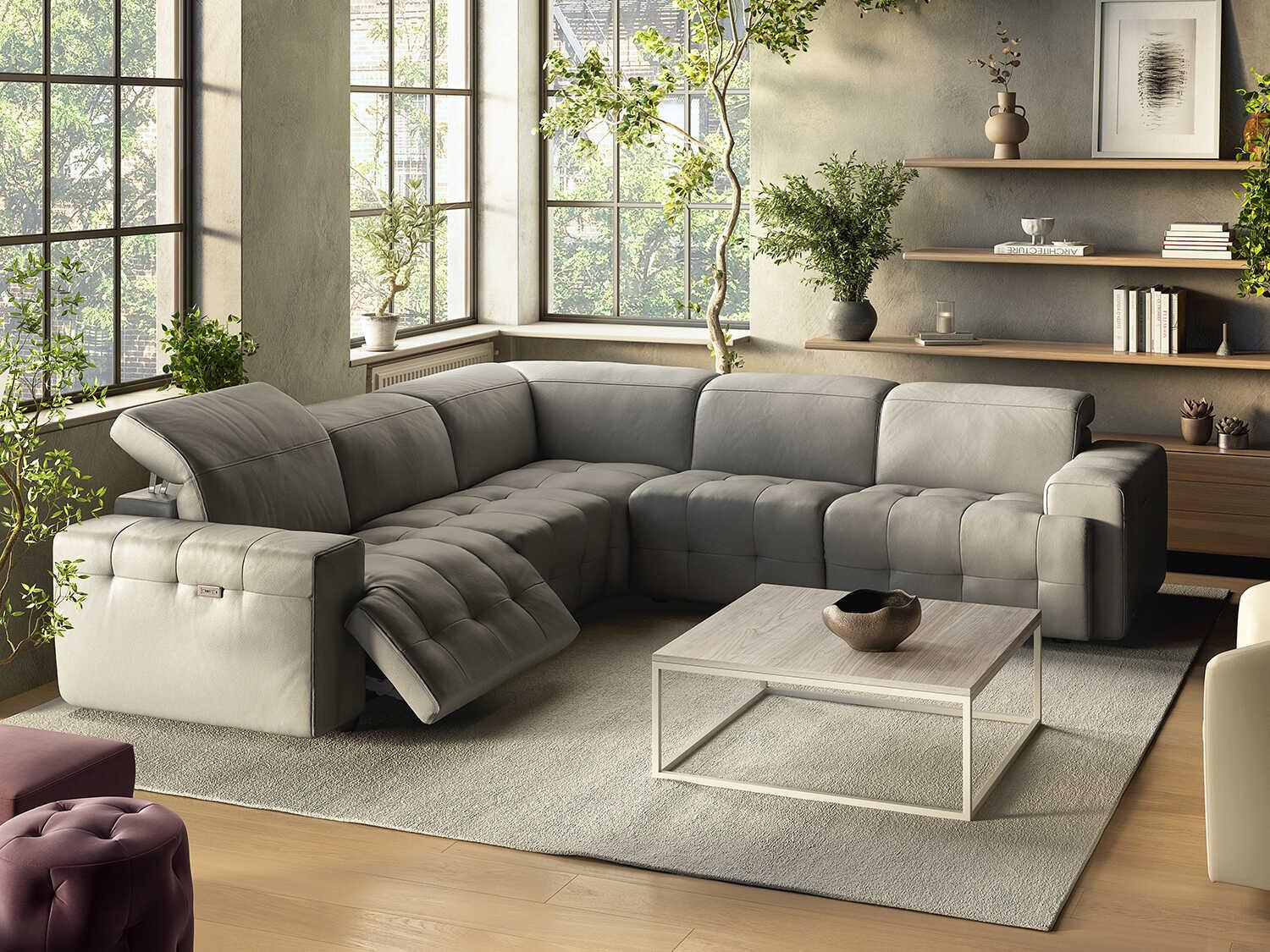 Natuzzi Editions Intenso Leather Sectional Sofa