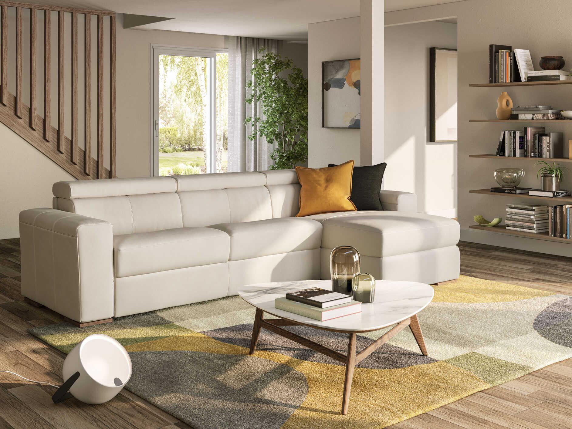 Natuzzi Editions Piacevole Upholstered Sectional Sofa