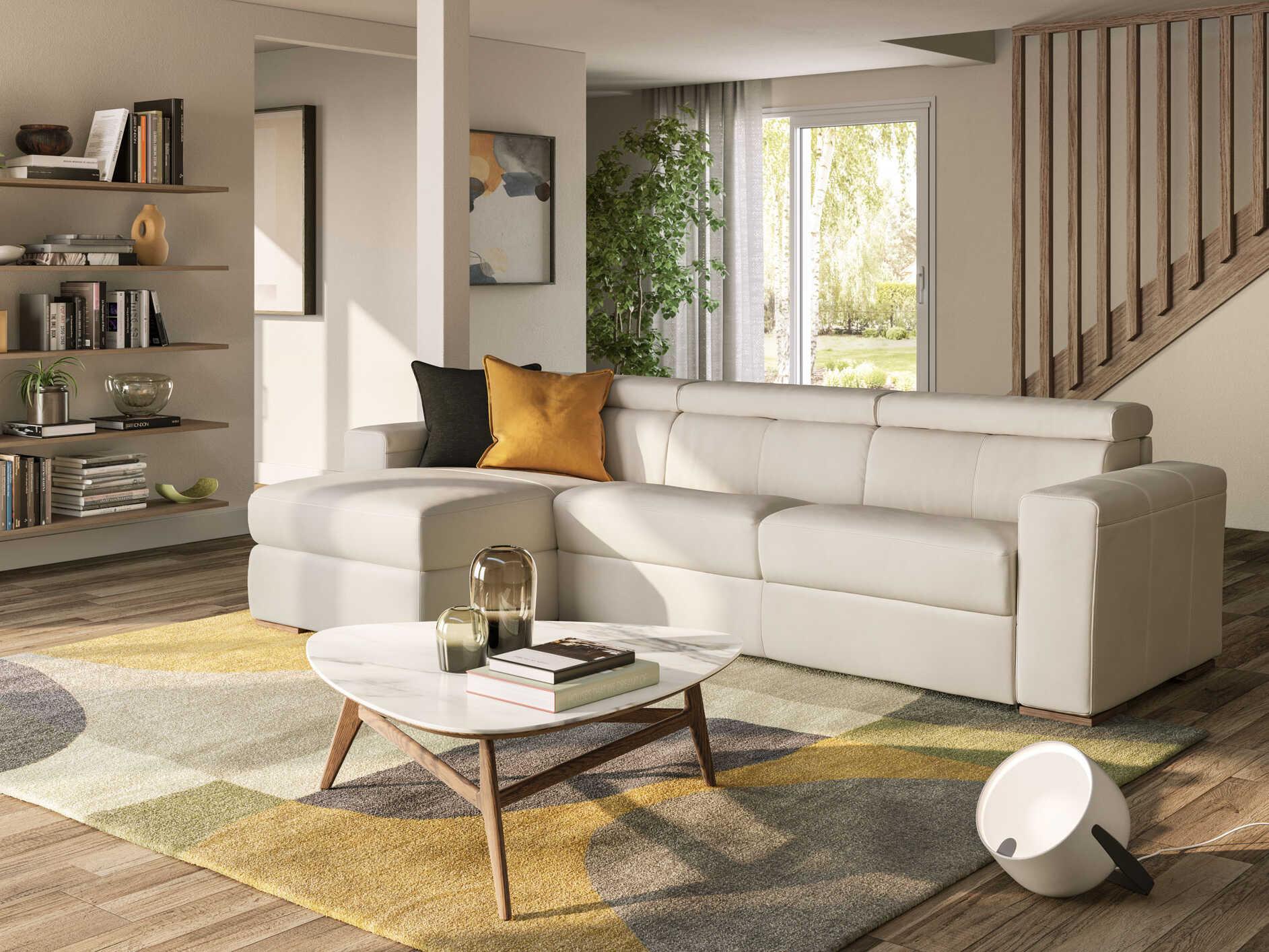 Natuzzi Editions Piacevole Upholstered Sectional Sofa