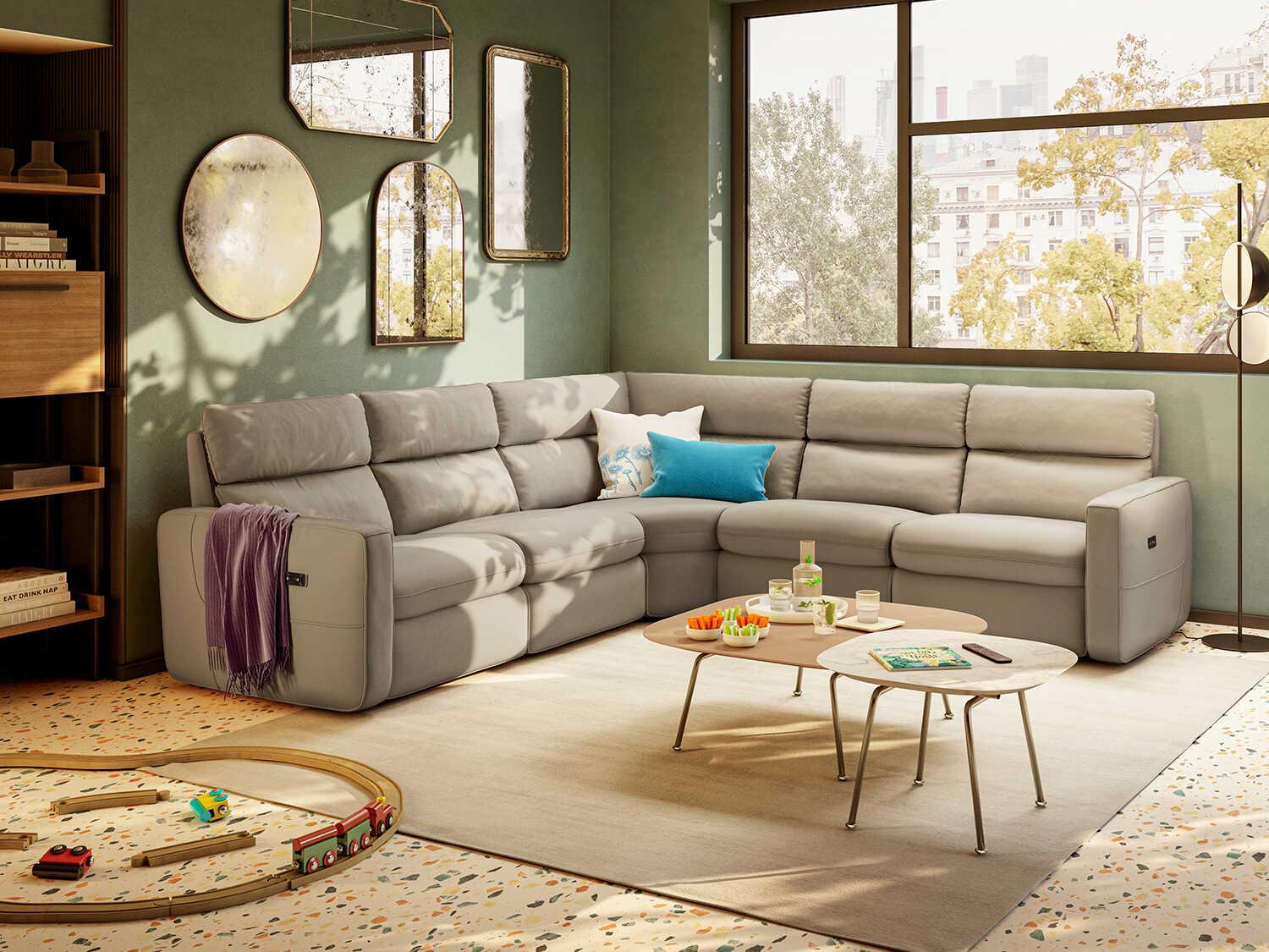 Natuzzi Editions Timoti Upholstered Sectional Sofa