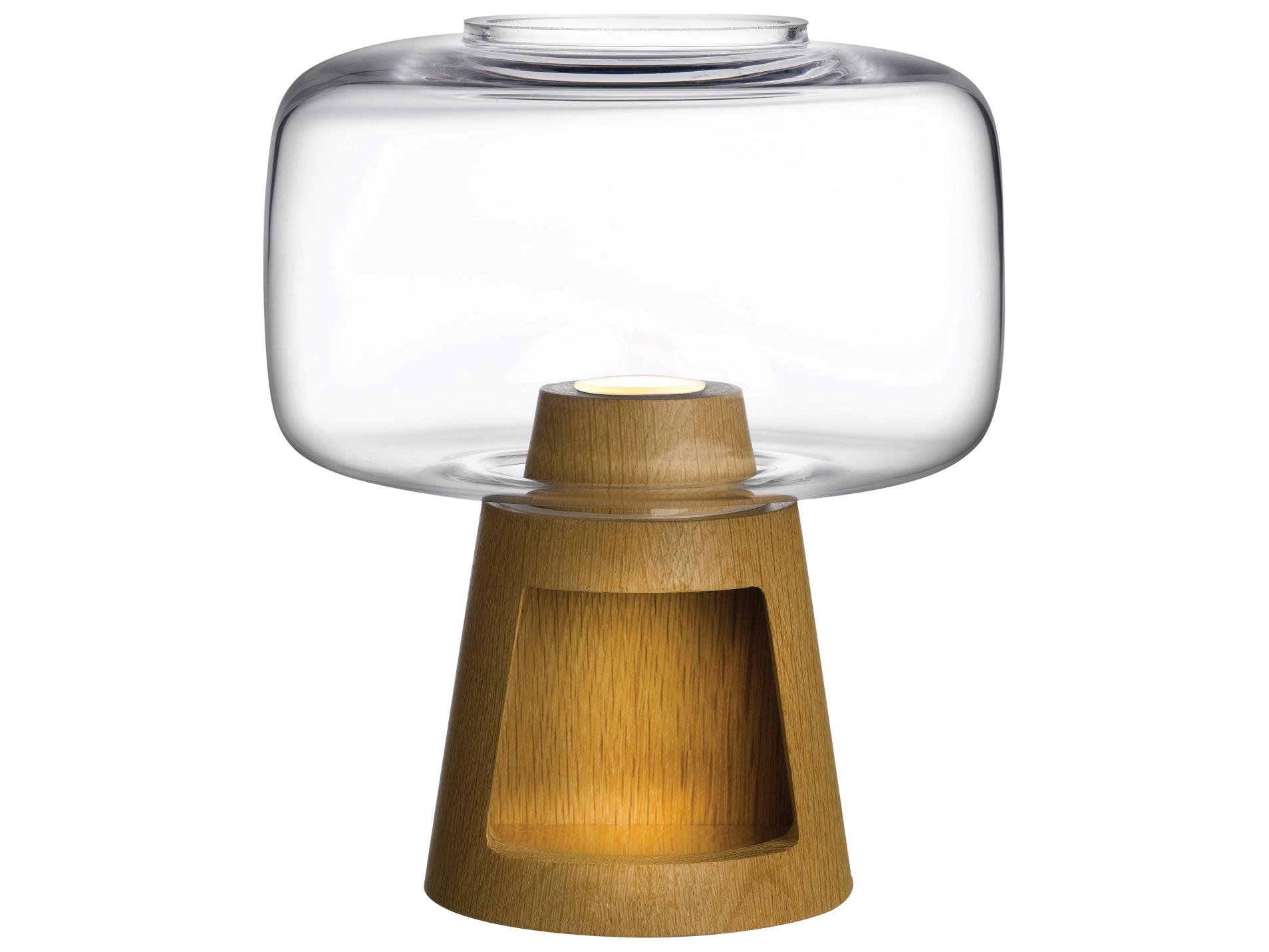 NUDE Tree Oak Clear Glass Brown Table Lamp