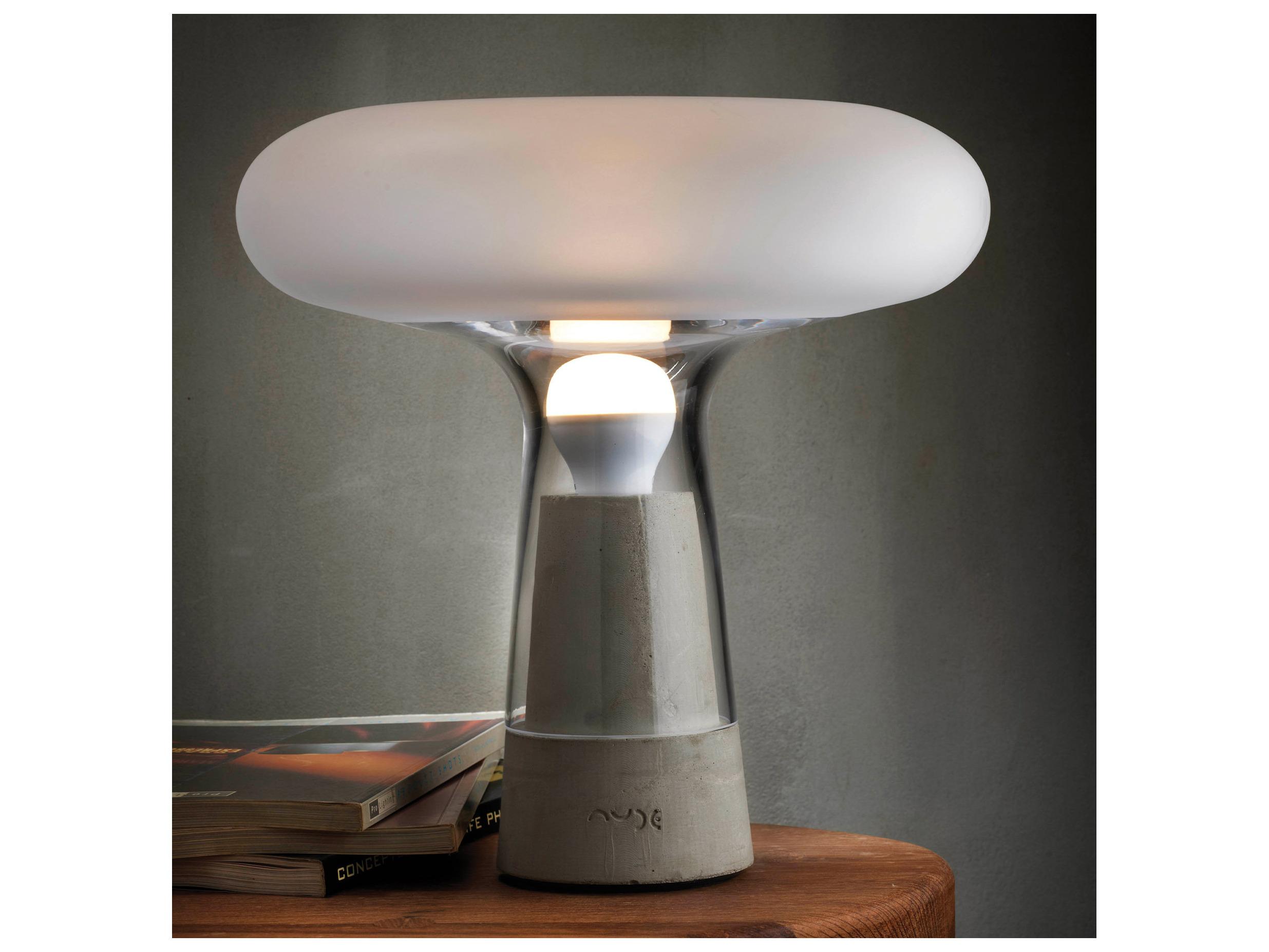 NUDE Orion Sandblasted Concrete White Table Lamp