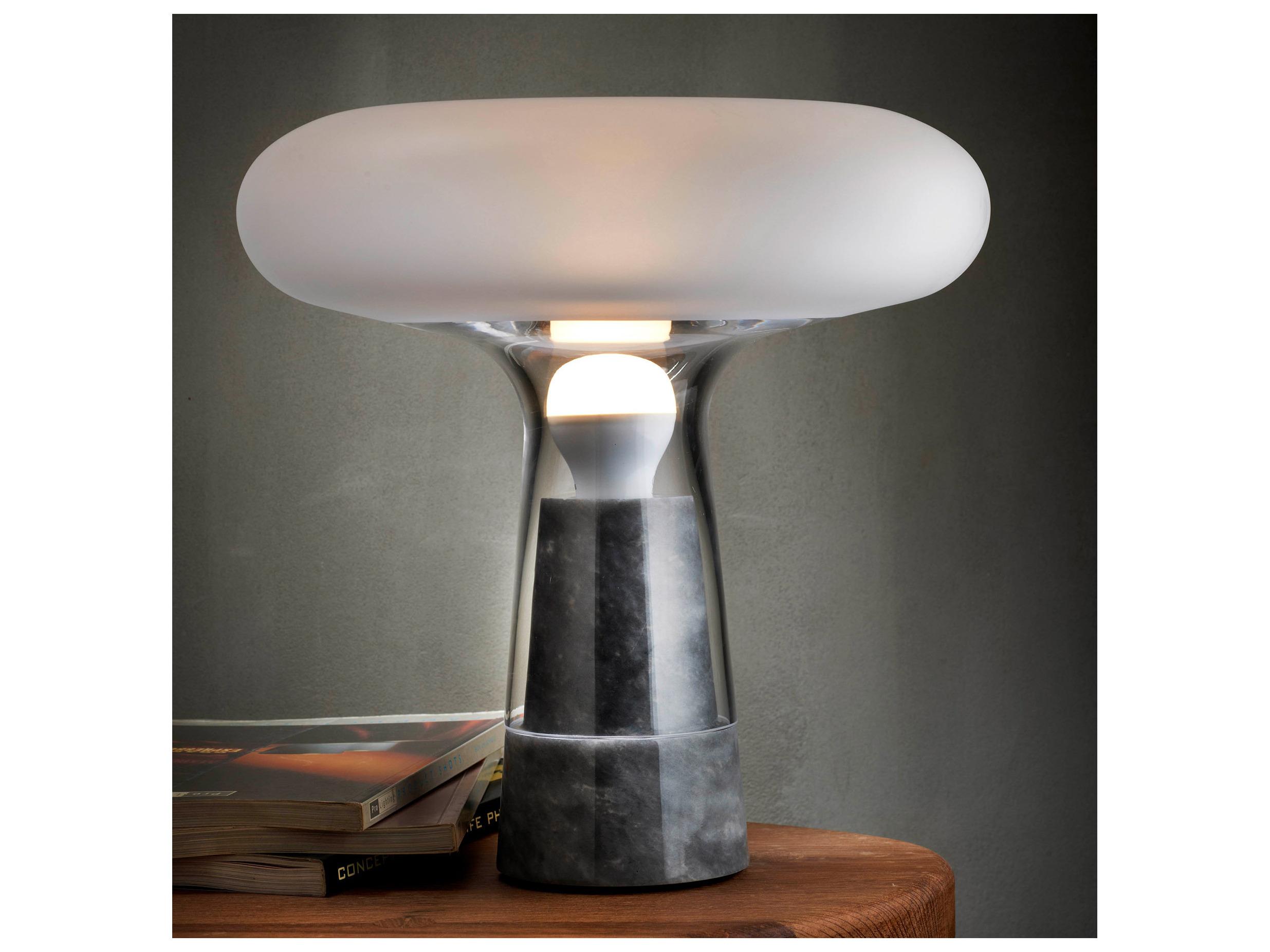 NUDE Orion Sandblasted Marble Clear Table Lamp