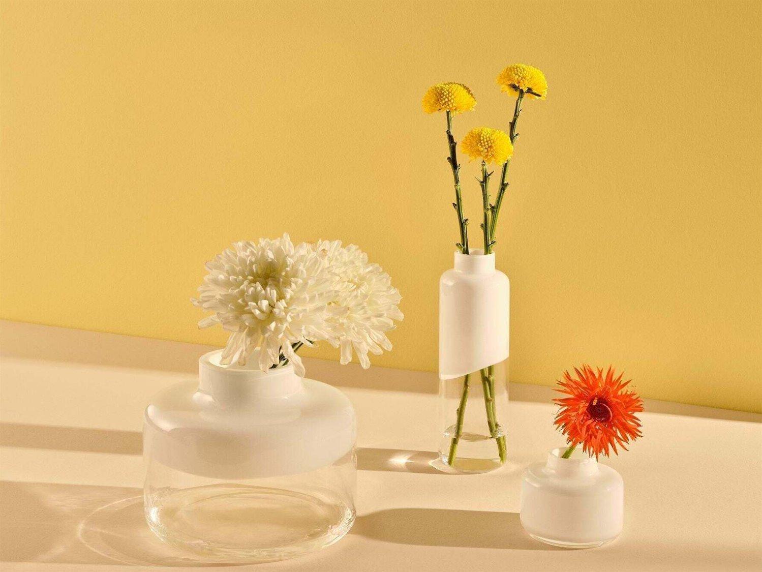 NUDE Magnolia Opal White Clear Vase