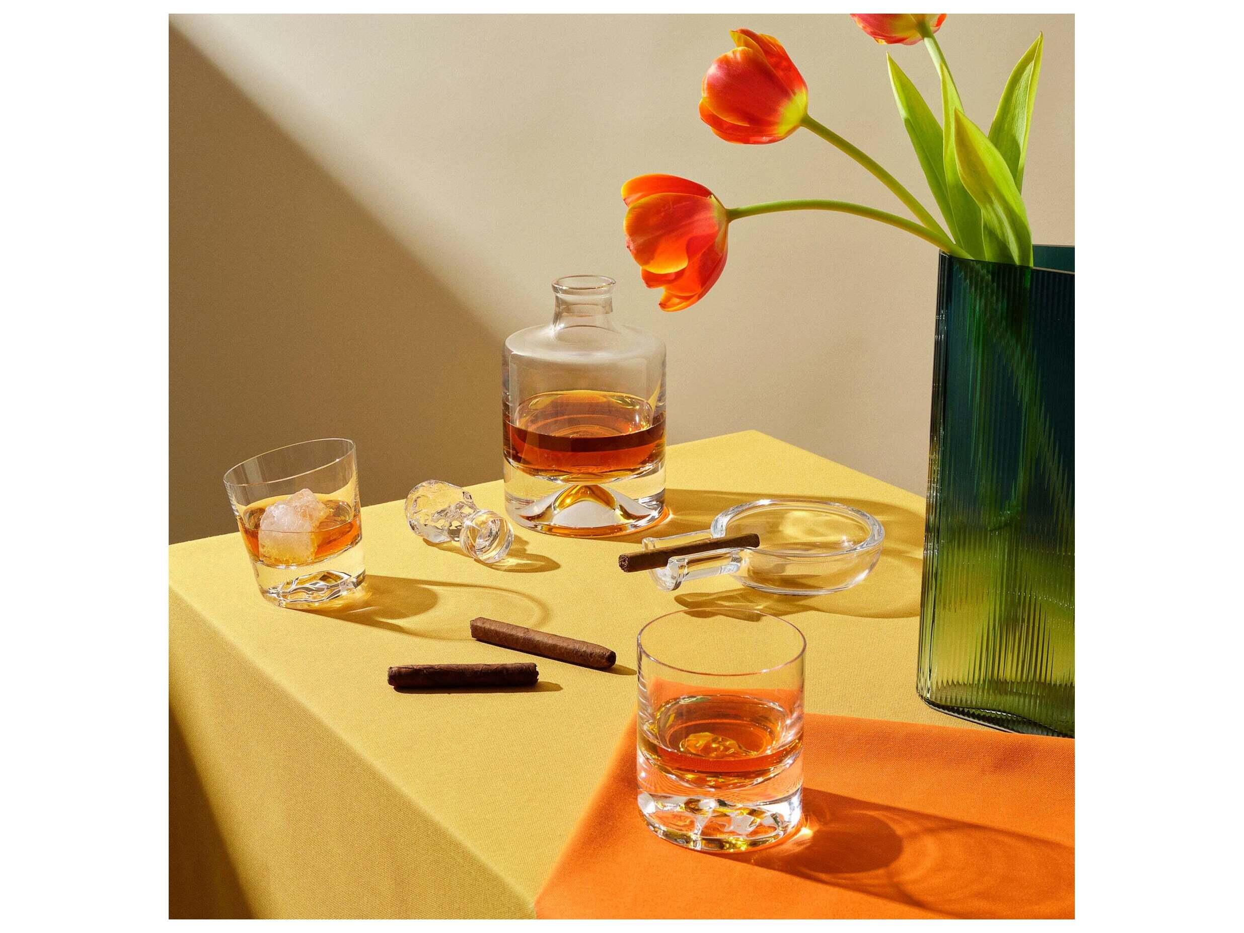 NUDE Shade Clear Whiskey Glass Set of 2