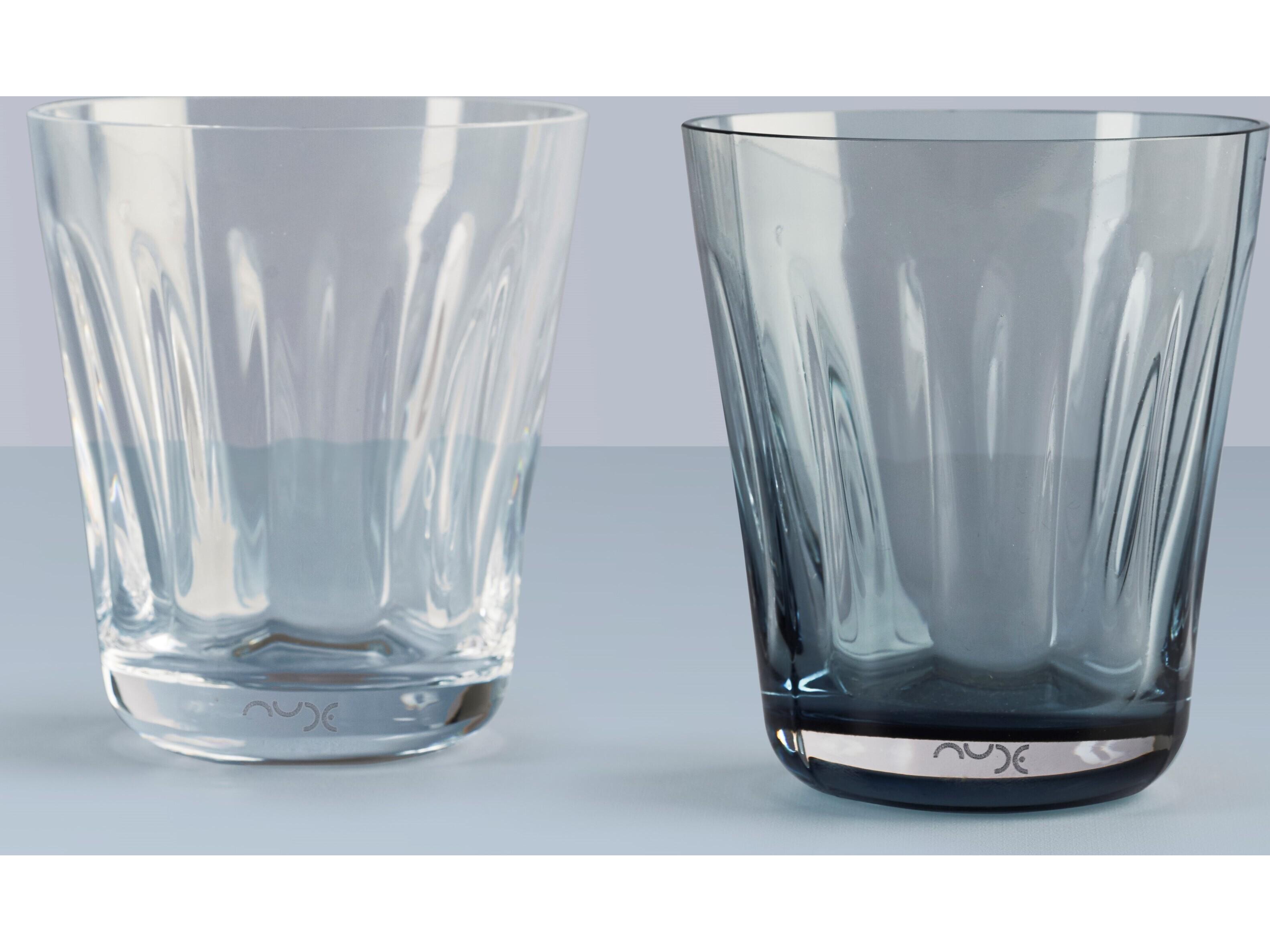 NUDE Lady Steel Blue Glass Set of 2