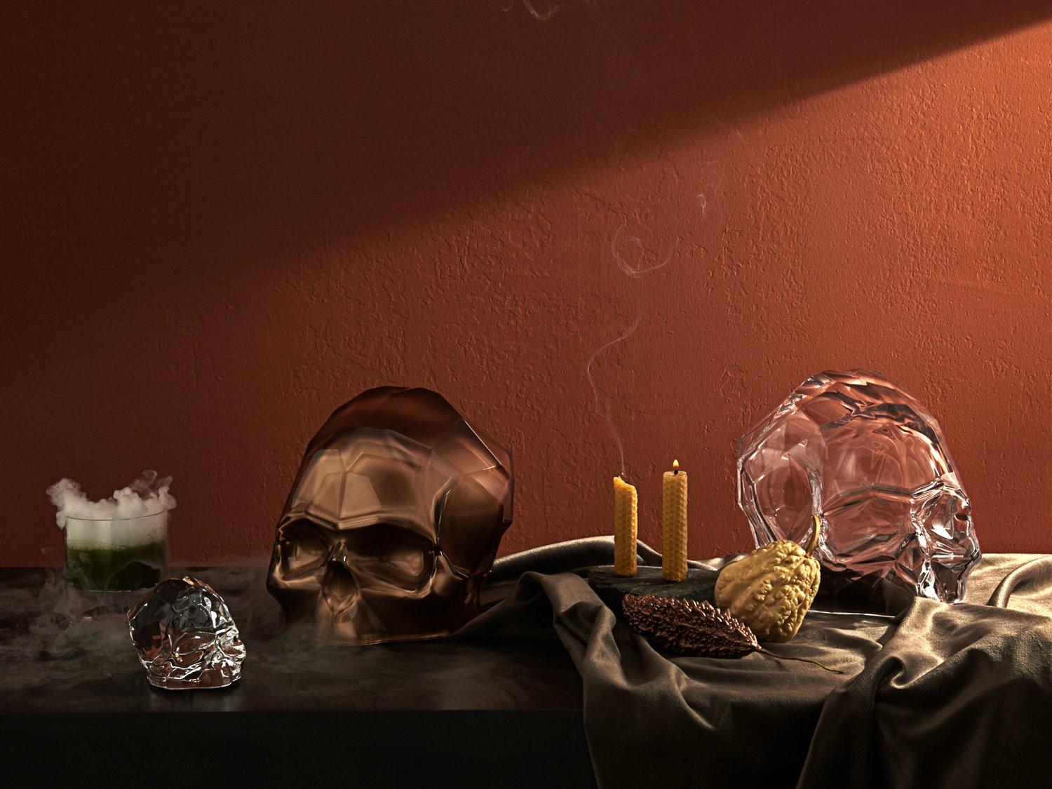 NUDE Memento Mori Clear Faceted Skull