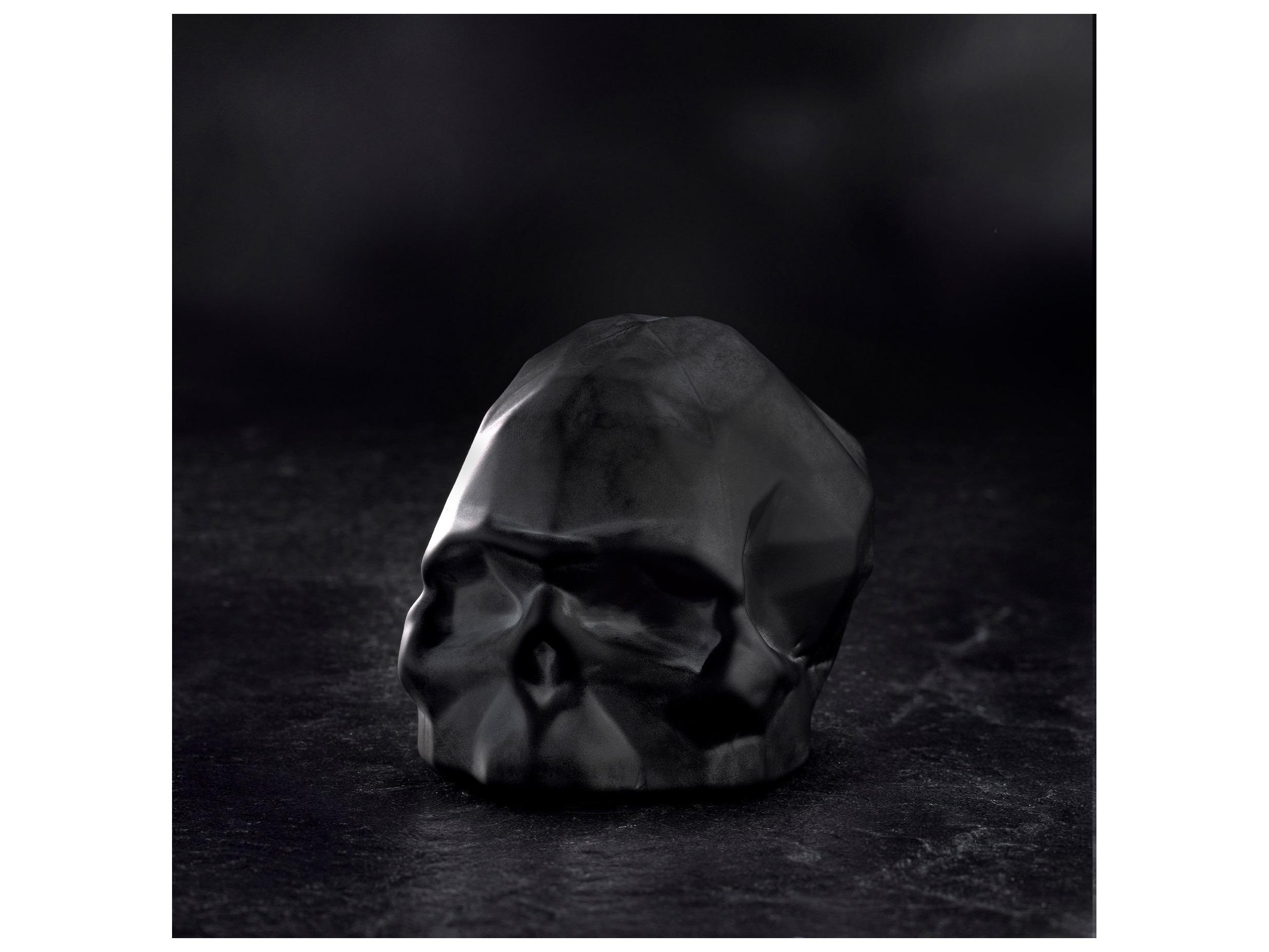 NUDE Memento Mori Sandblasted Black Faceted Skull
