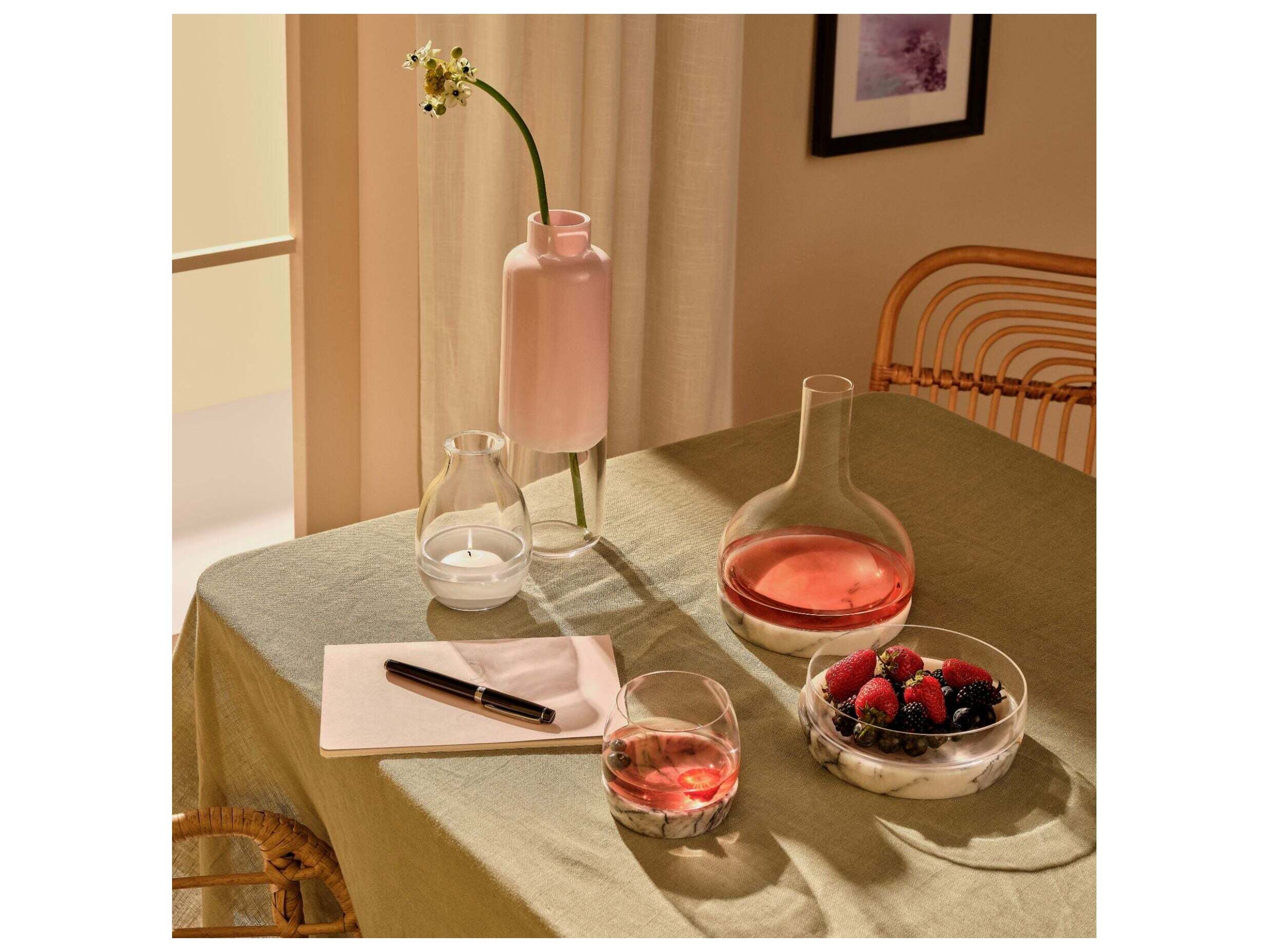 NUDE Magnolia Opal Pink Clear Vase