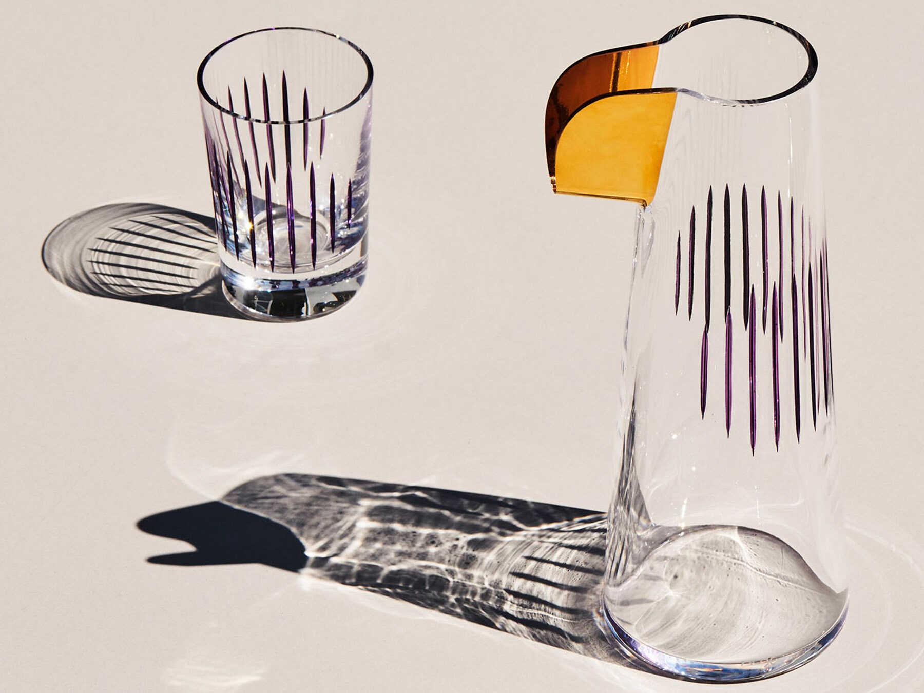 NUDE Parrot Clear Purple Line Gold Beak Carafe