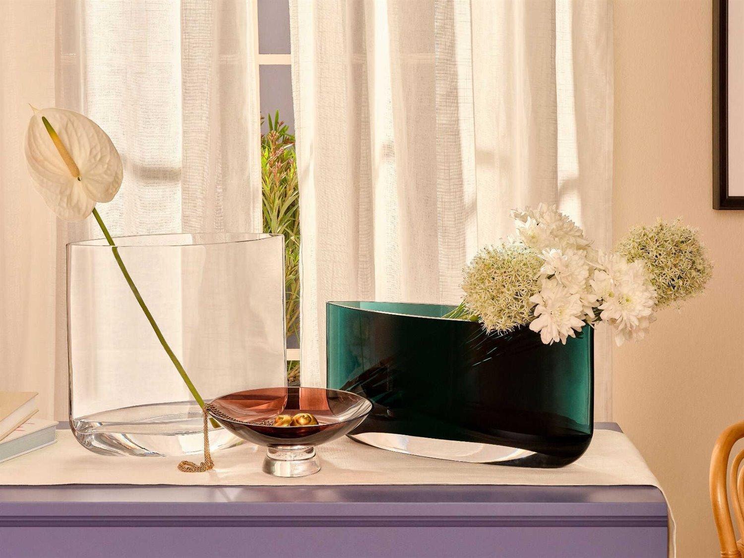 NUDE Blade Petroleum Green Wide Vase