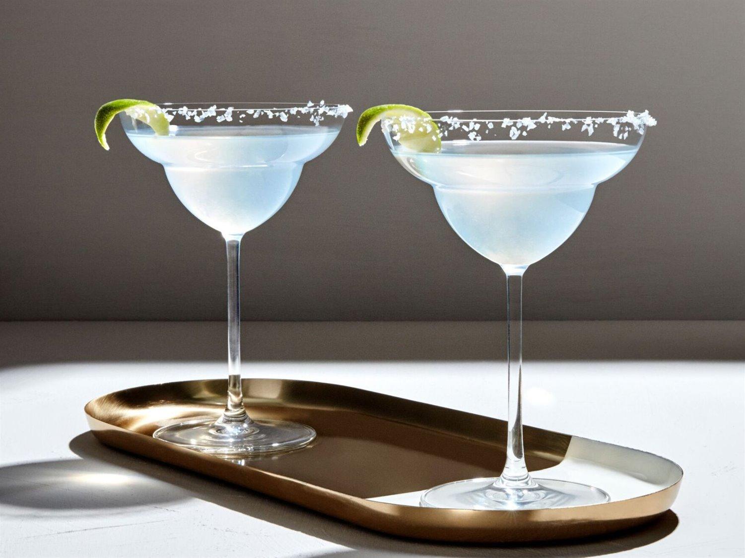 NUDE Vintage Clear Margarita Glass Set of 2