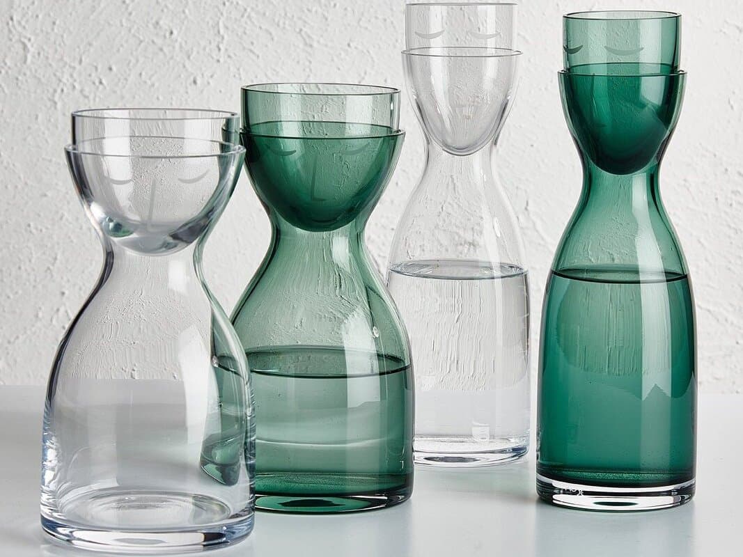 NUDE Mr. & Mrs. Green Tall Water Set