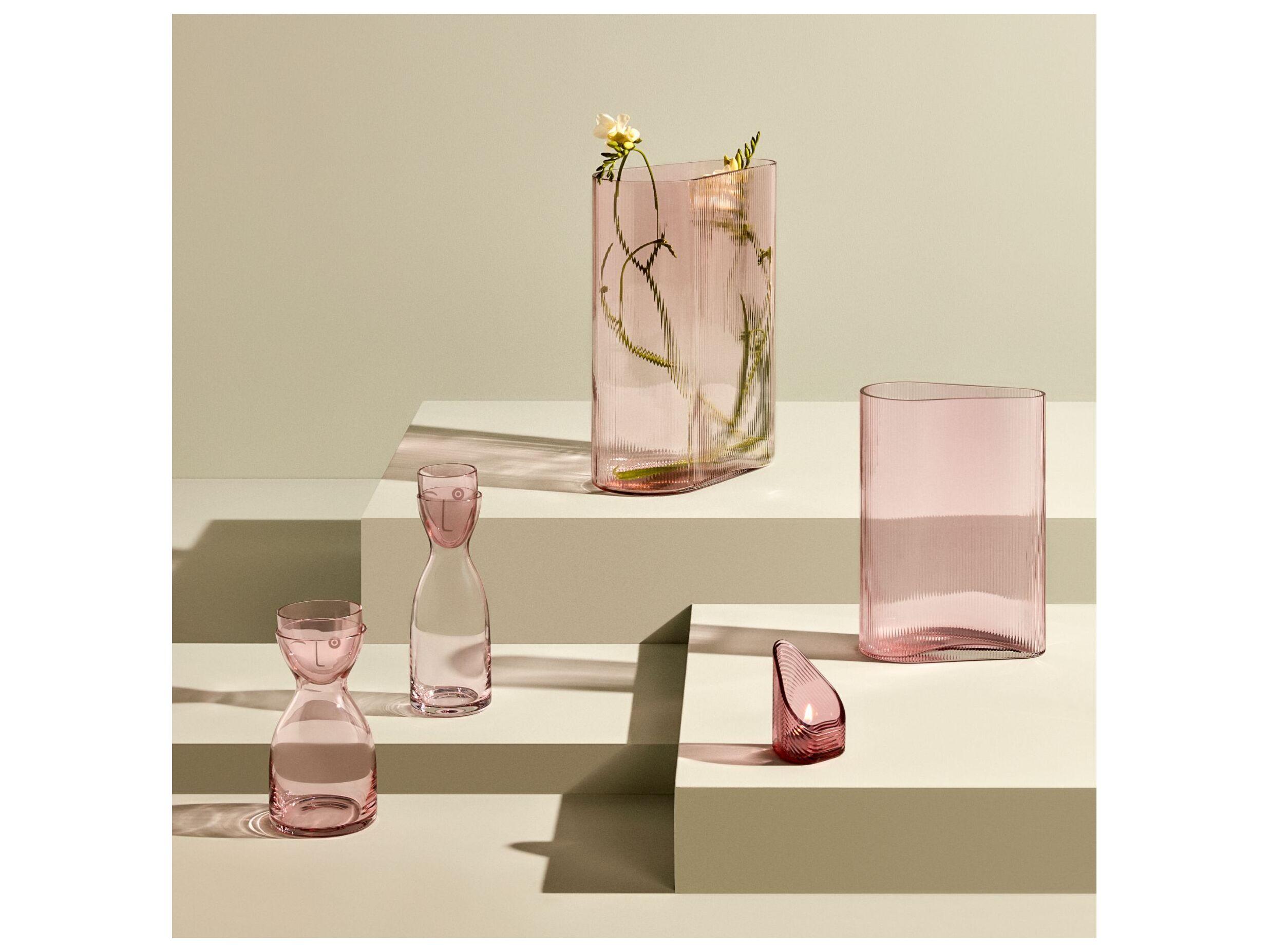 NUDE Mr. & Mrs. Dusty Rose Tall Water Set