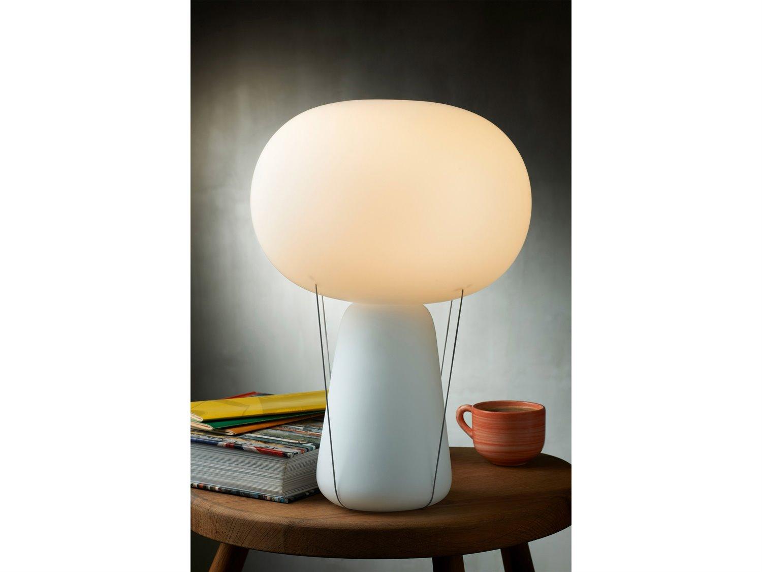 NUDE Blow Opal White Table Lamp