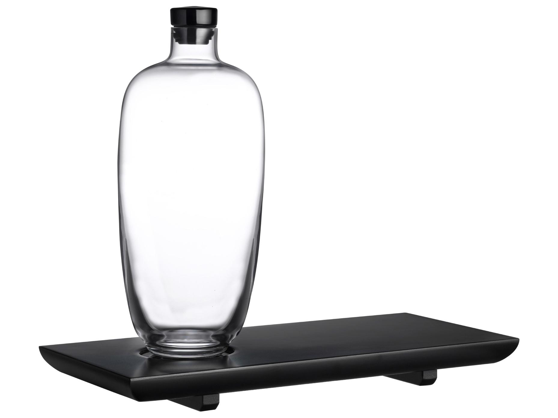 NUDE Malt Clear Whisky Bottle with Wooden Tray