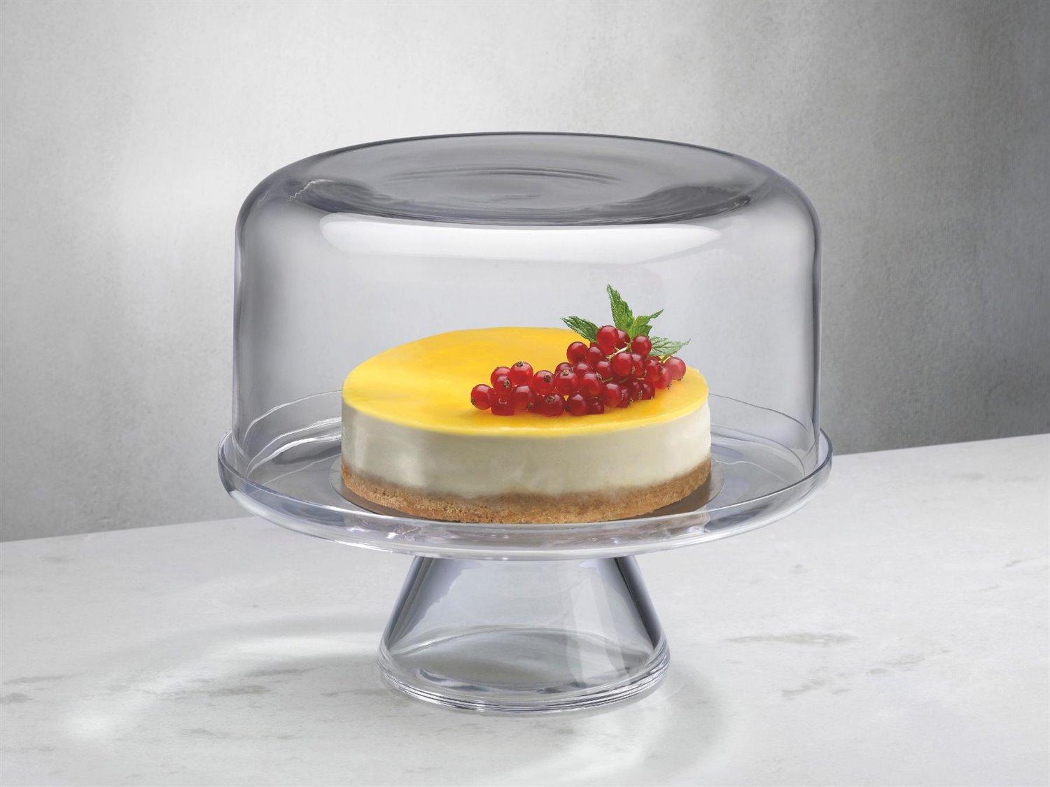 NUDE Bloom Clear Opal Pink Cake Stand with Dome