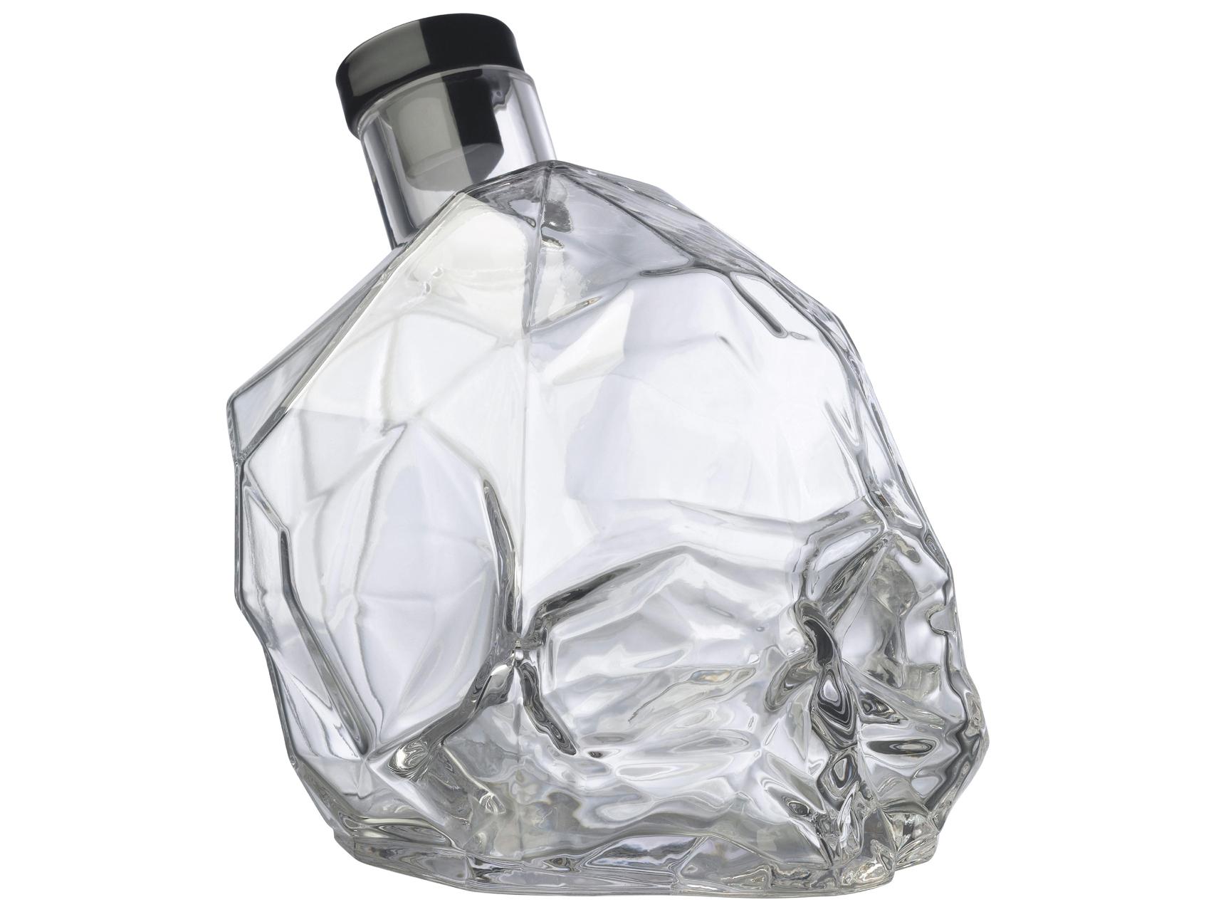 NUDE Memento Mori Clear Black Whisky Bottle