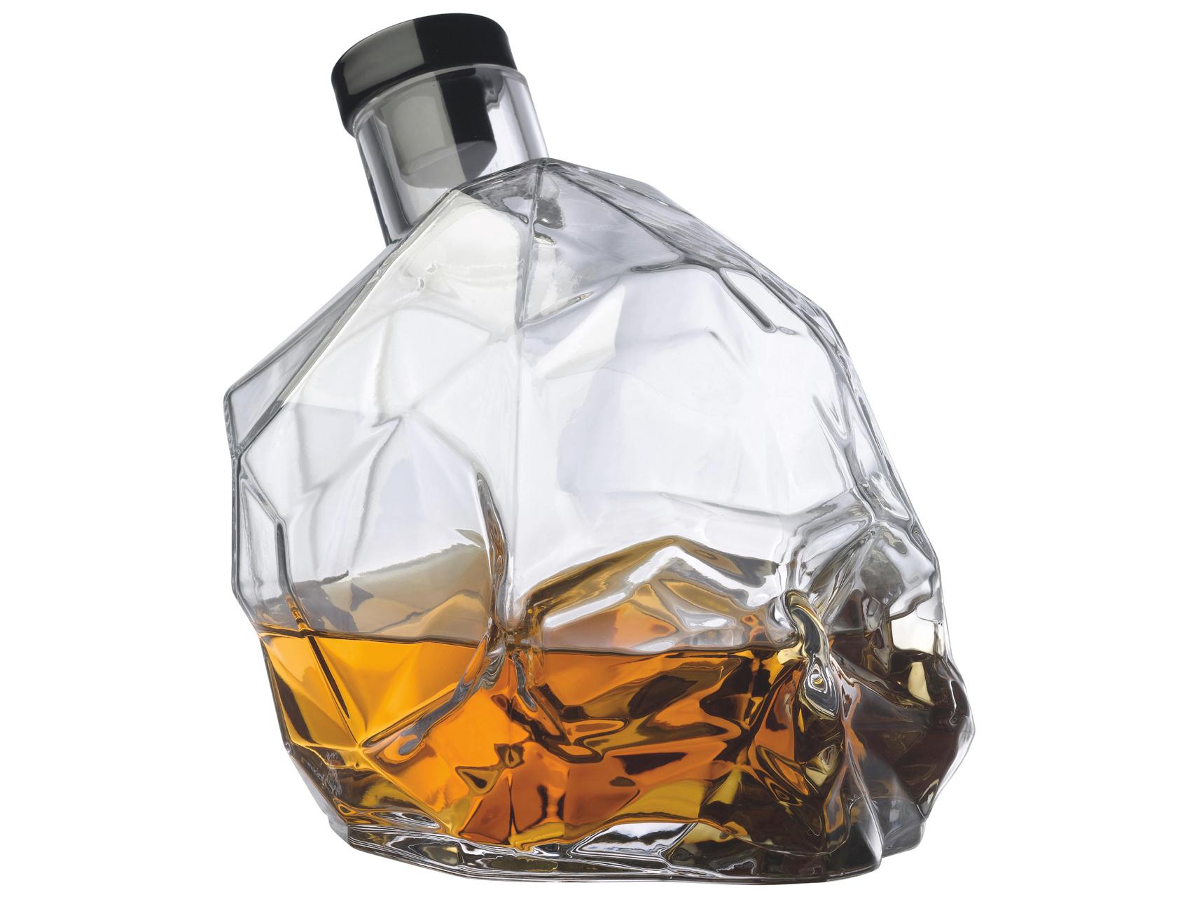 NUDE Memento Mori Clear Black Whisky Bottle